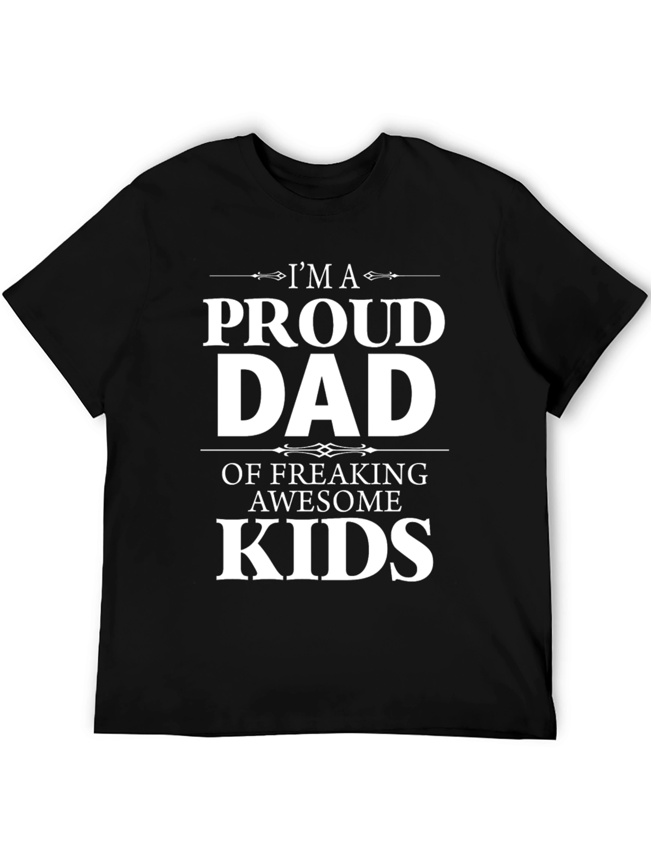 Black Proud Dad T-Shirt: Awesome Kids Edition view 5