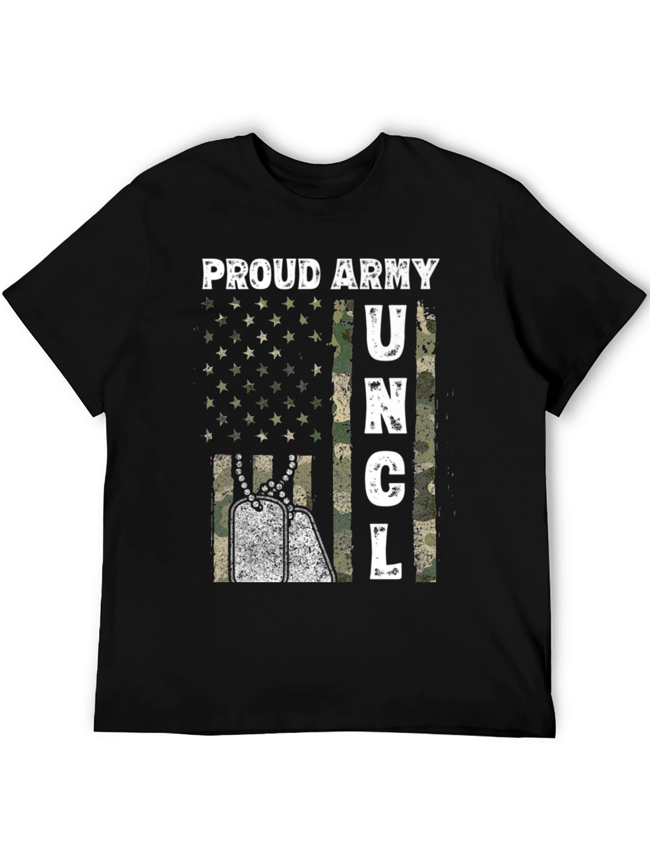 Black Proud Army Uncle Graphic T-Shirt view 5
