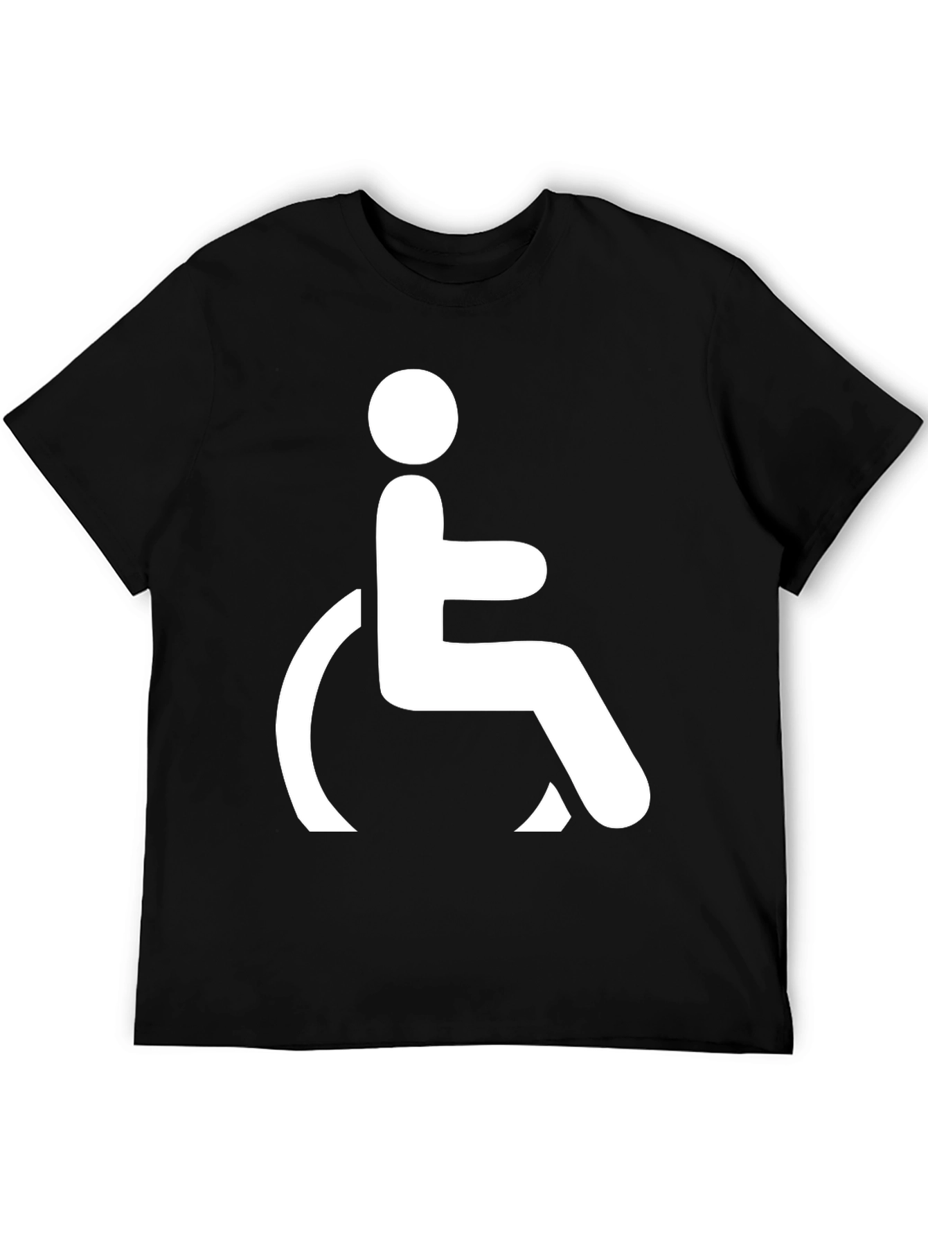 Black Black T-Shirt with Wheelchair Symbol view 5