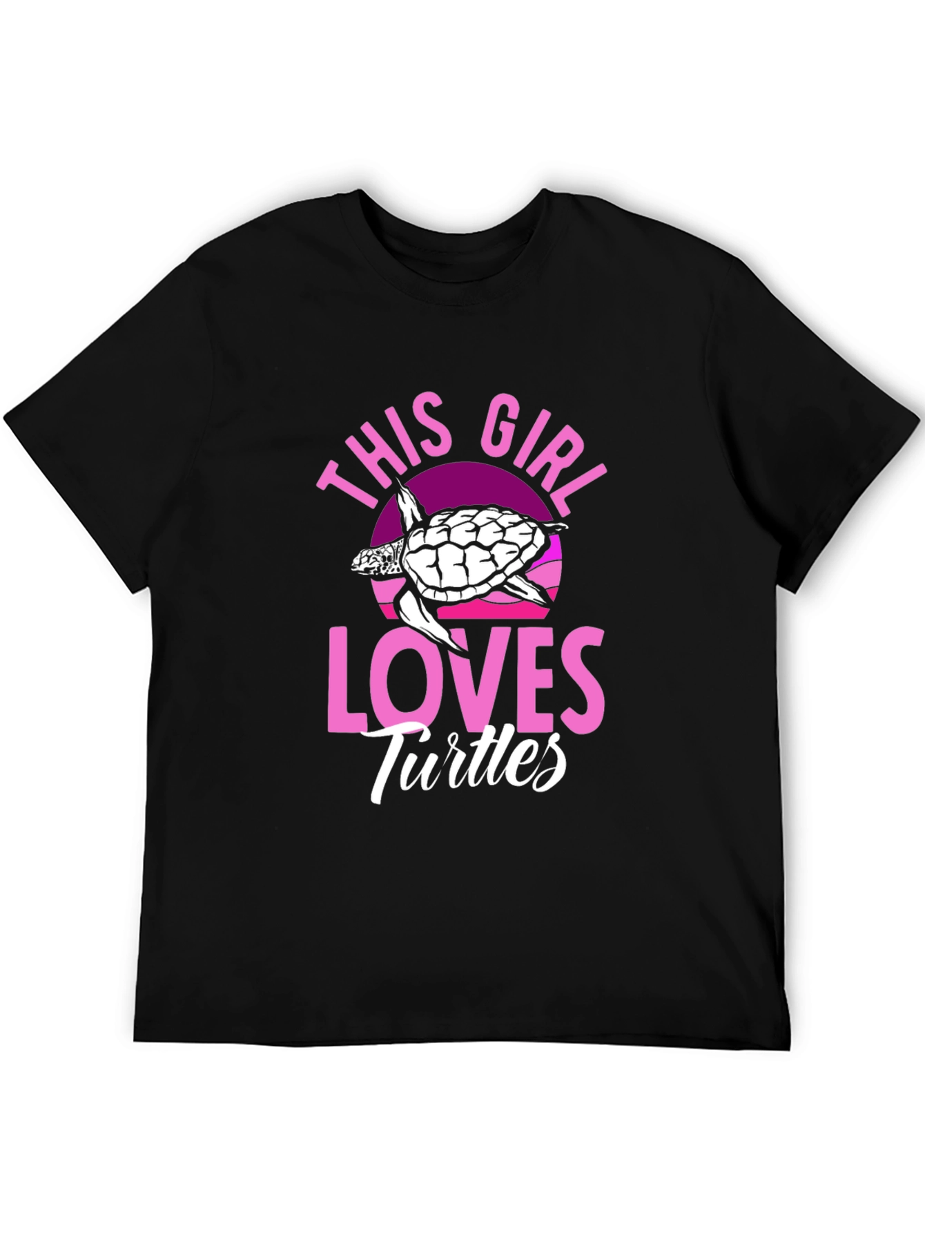 Black This Girl Loves Turtles T-Shirt - Black view 5
