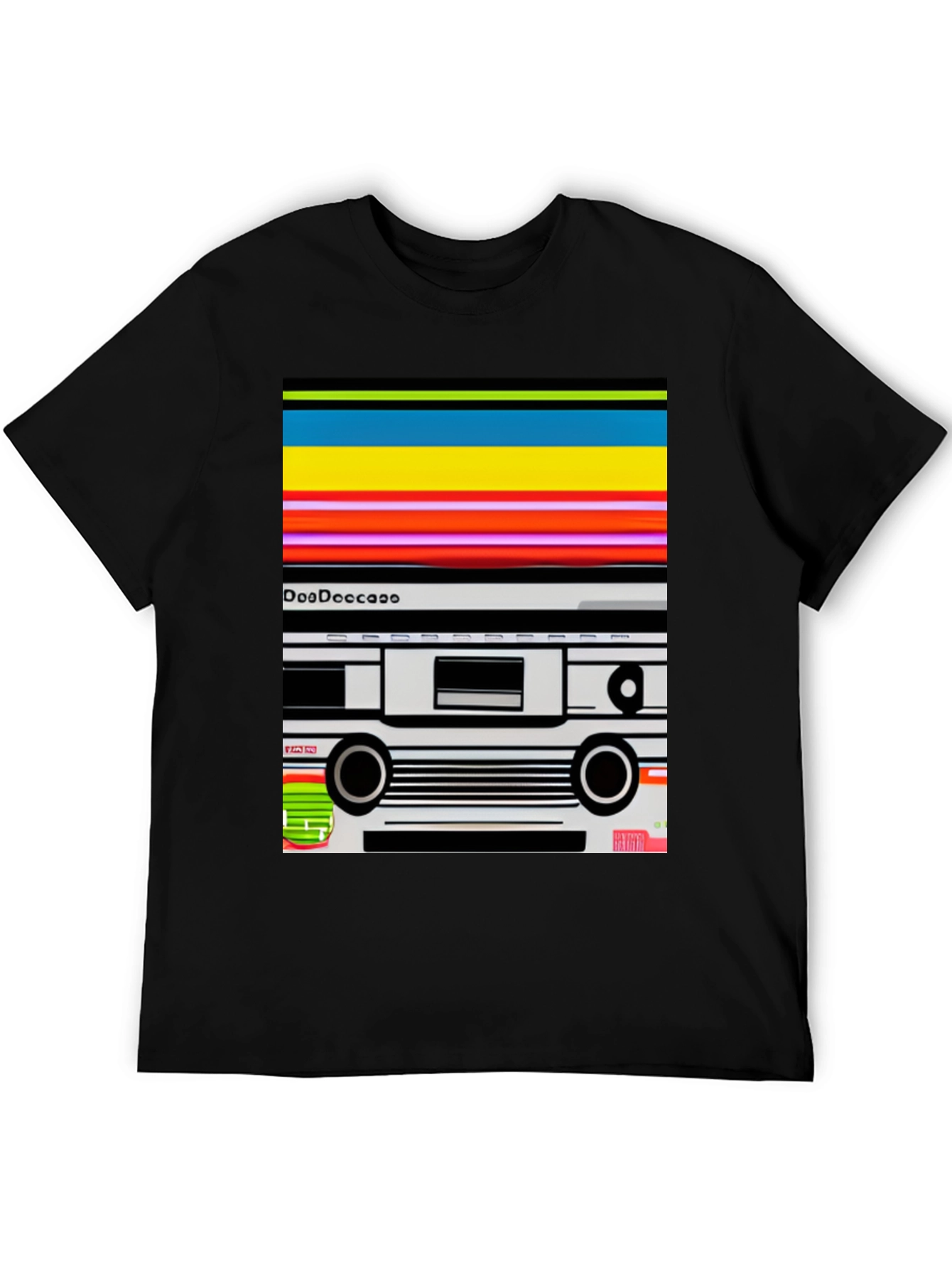 Black Retro Cassette Tape Graphic Tee - Black view 5