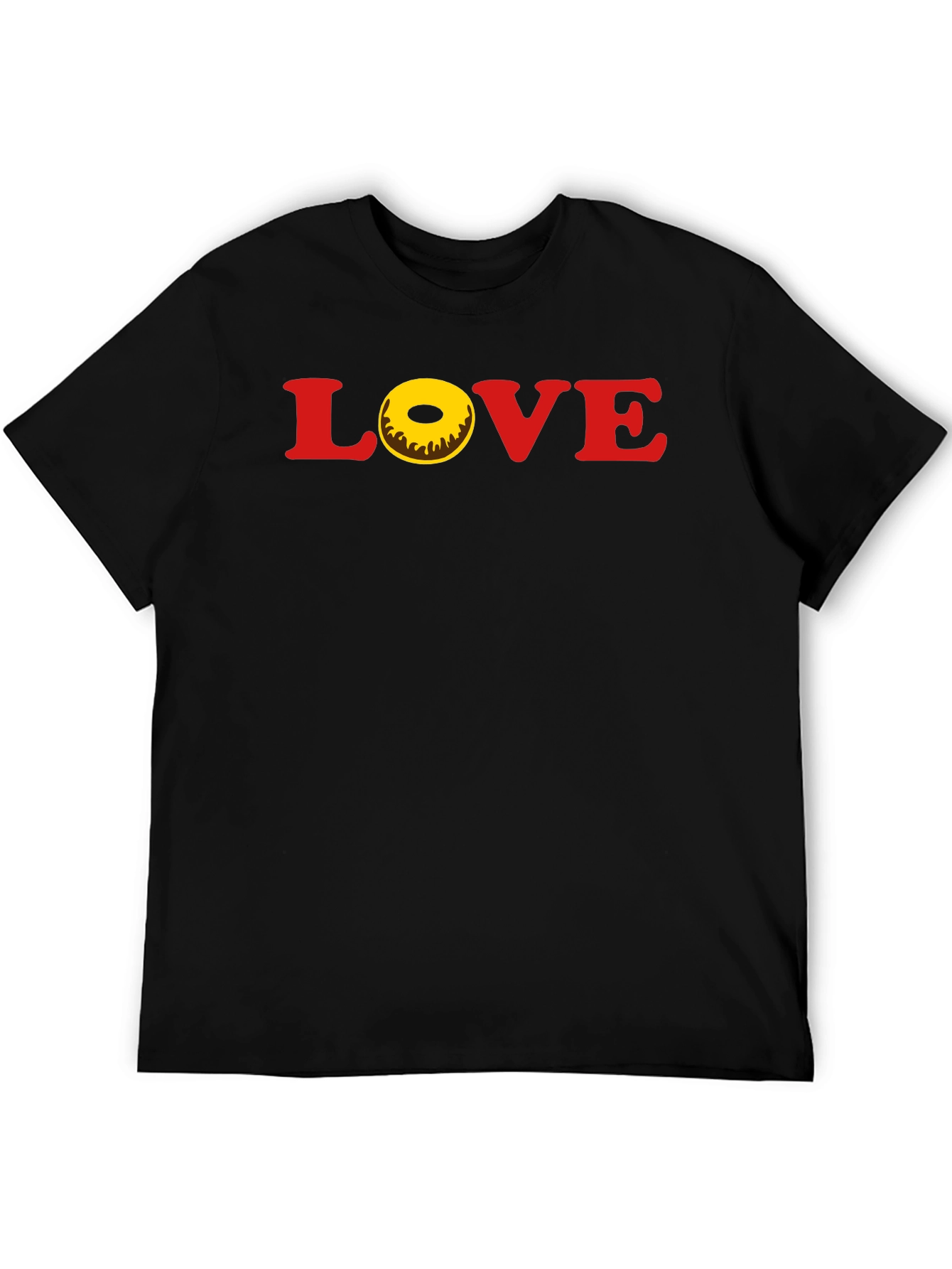 Black Love Donut T-Shirt - Casual Graphic Tee view 5
