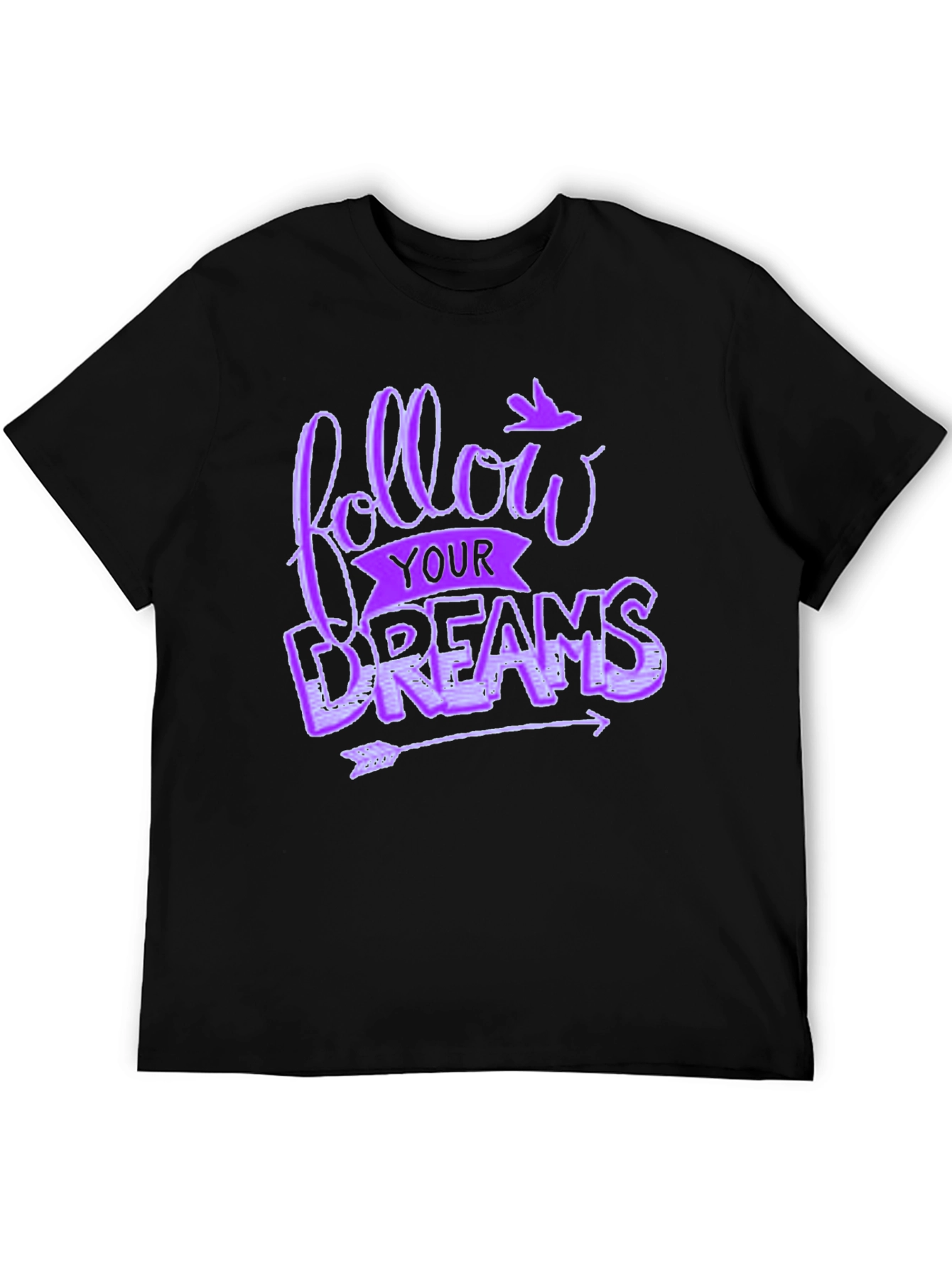 Black Follow Your Dreams Graphic Tee - Unisex Black T-Shirt view 5