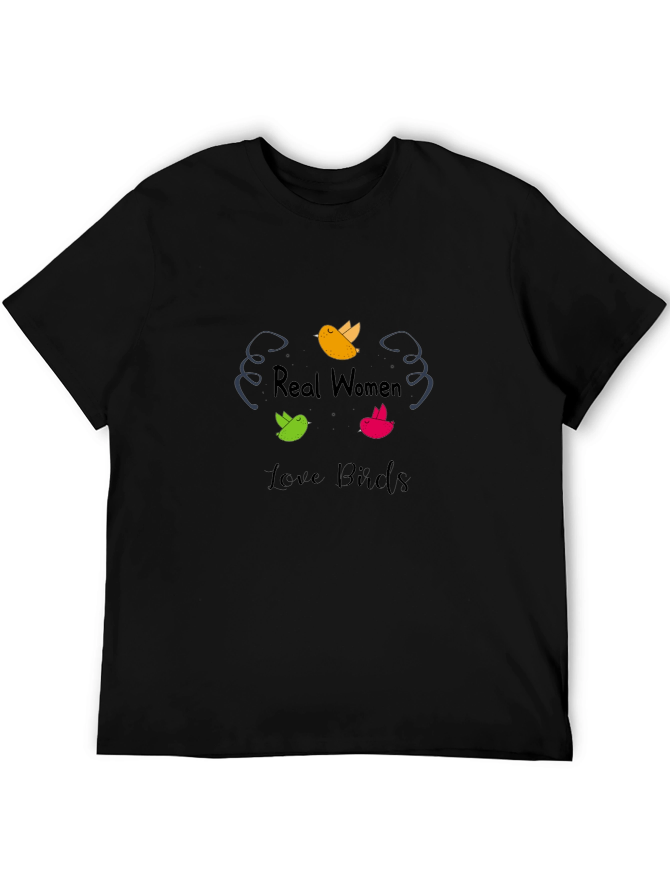 Black Real Women Love Birds Graphic T-Shirt view 5