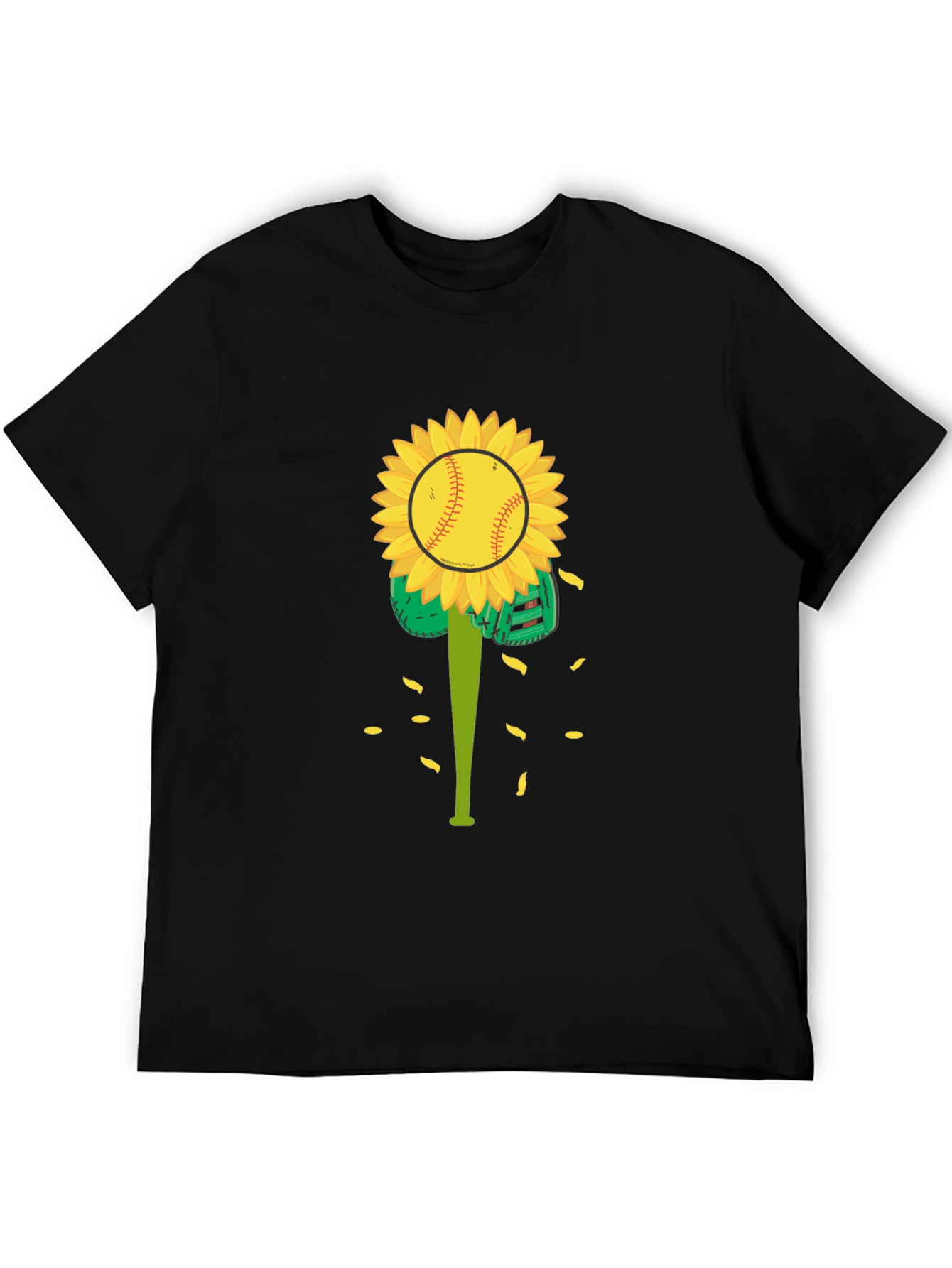 Black Sunflower Baseball Graphic Tee view 5