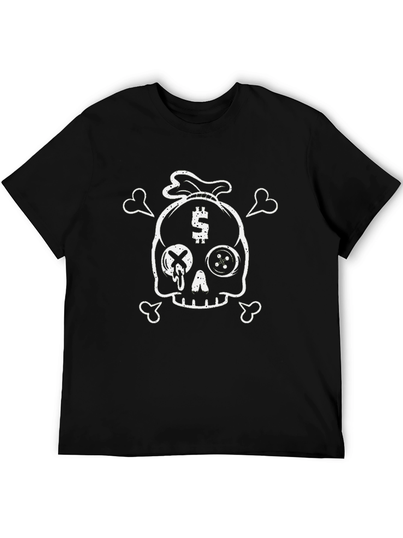 Black Skull Money Bag Graphic Tee view 5