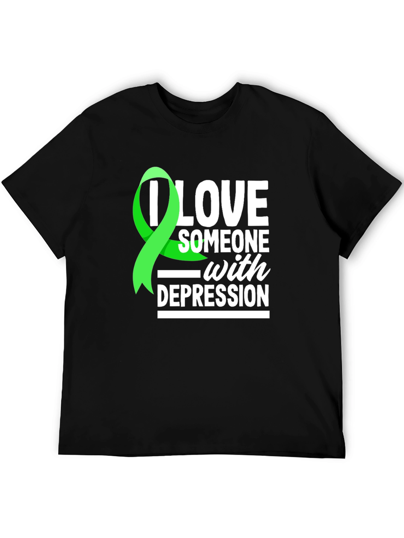 Black I Love Someone With Depression Awareness T-Shirt view 5