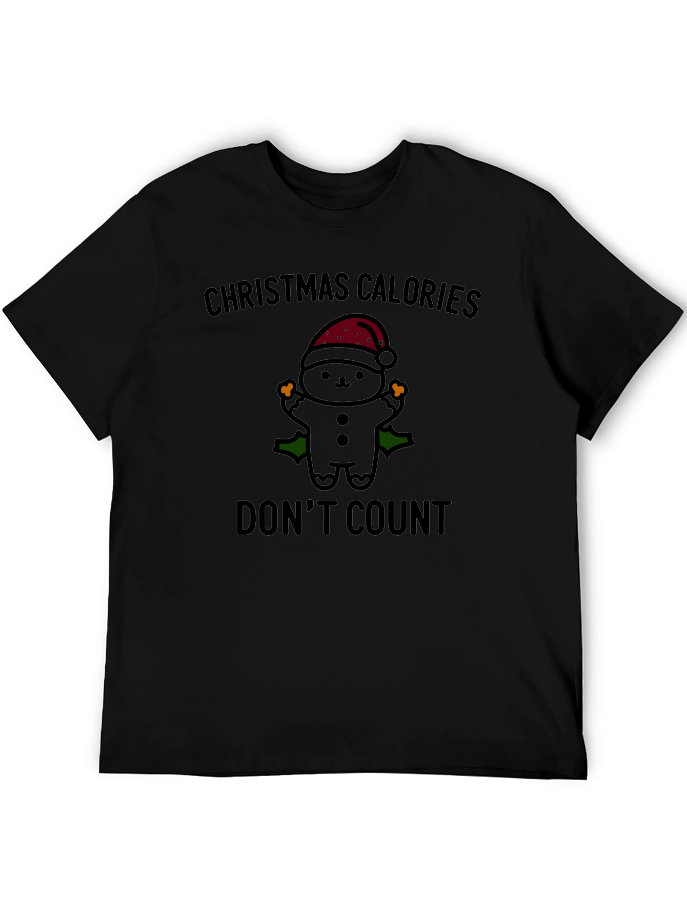 Black Christmas Calories Don't Count T-Shirt view 5