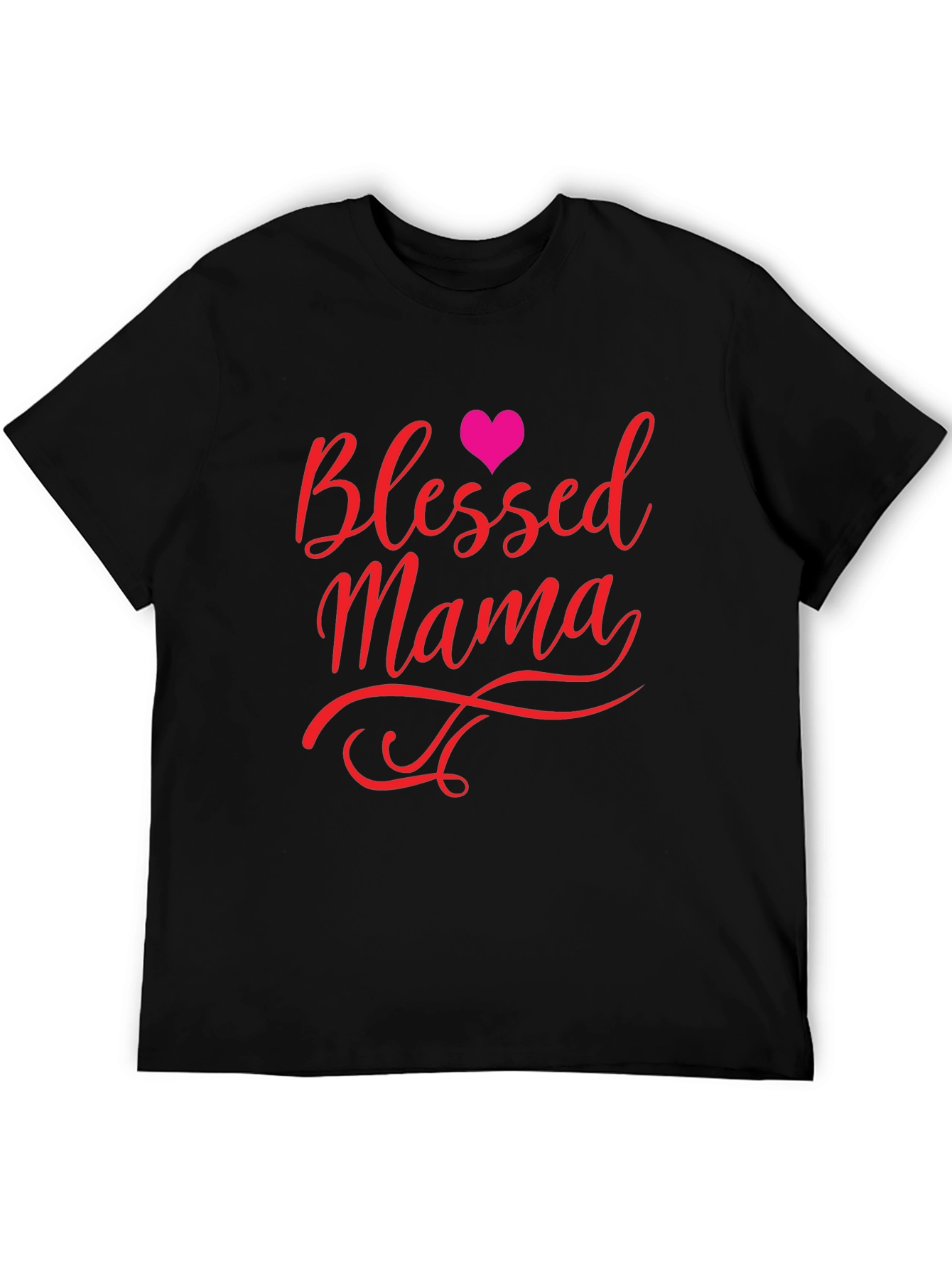 Black Blessed Mama Black T-Shirt view 5