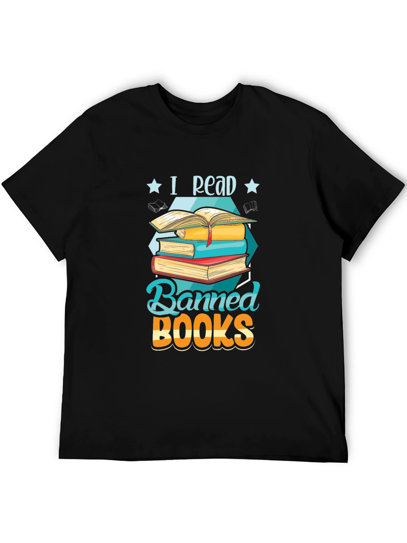 Black I Read Banned Books Graphic T-Shirt - Book Lover Tee view 5