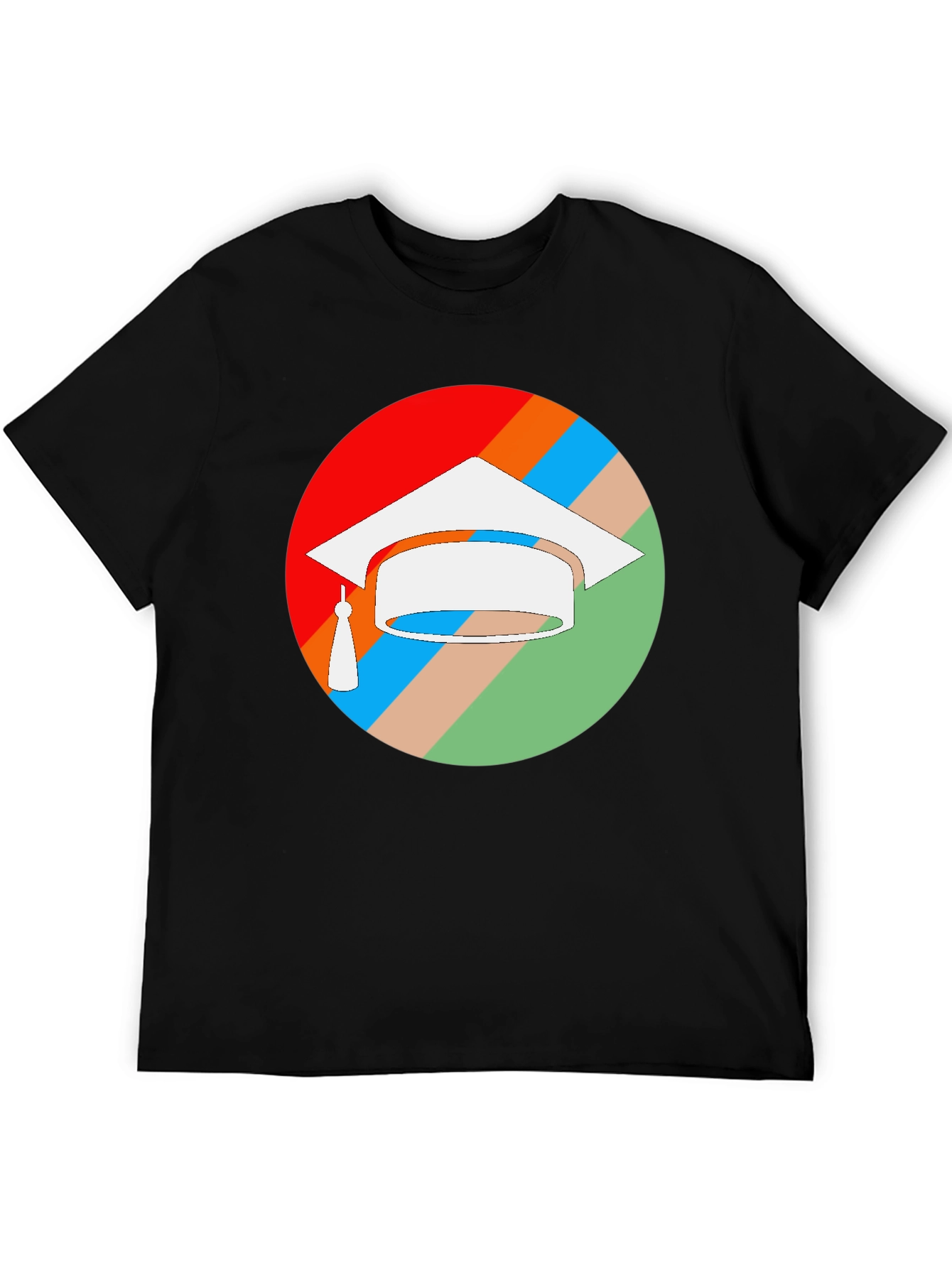 Black Graduation Cap T-Shirt - Colorful Celebration view 5