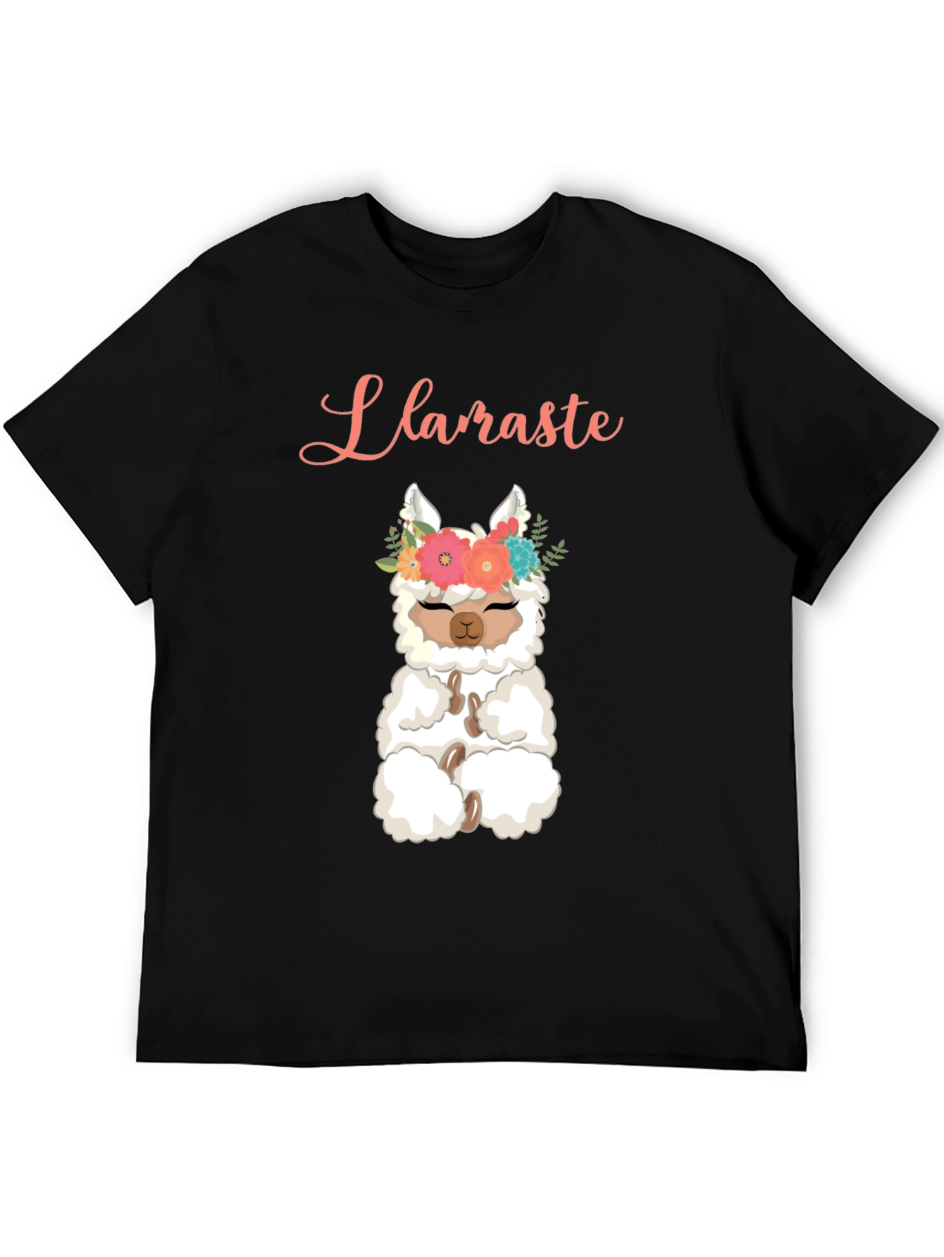 Black Llaraste Llama T-Shirt - Funny Cute Yoga Alpaca Tee view 5
