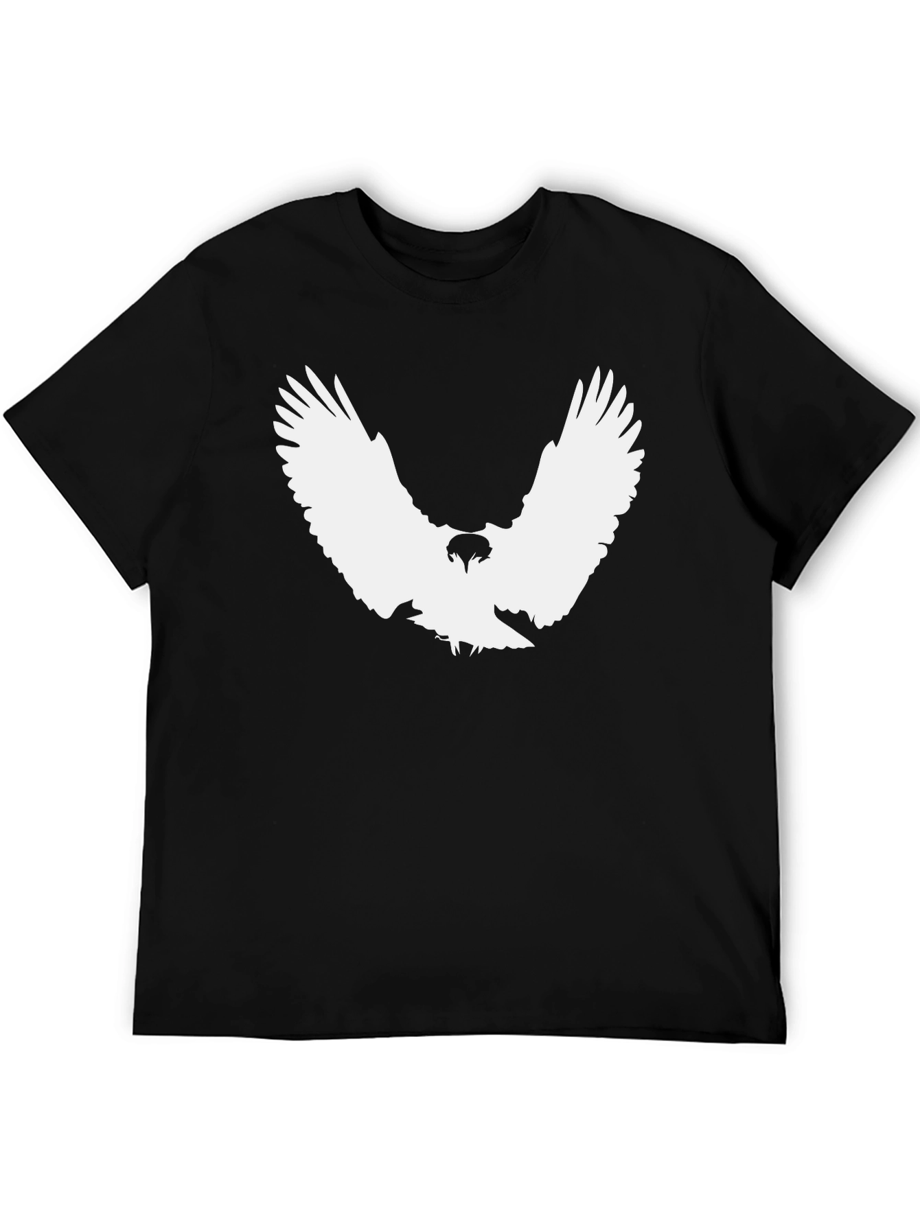 Black Black T-Shirt with White Eagle Graphic view 5