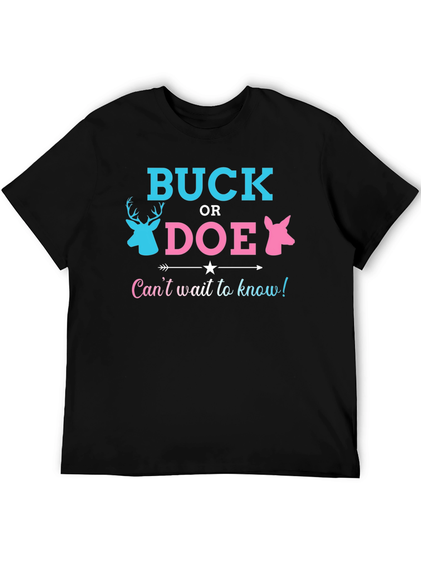 Black Buck or Doe Gender Reveal T-Shirt view 5