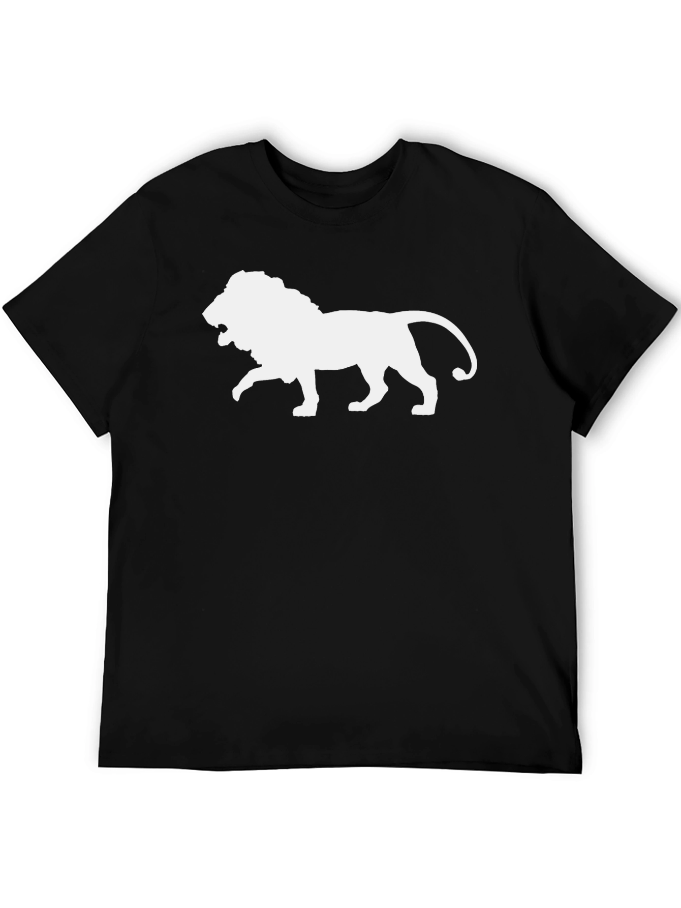 Black Lion Graphic Black T-Shirt, Men's Fashion view 5