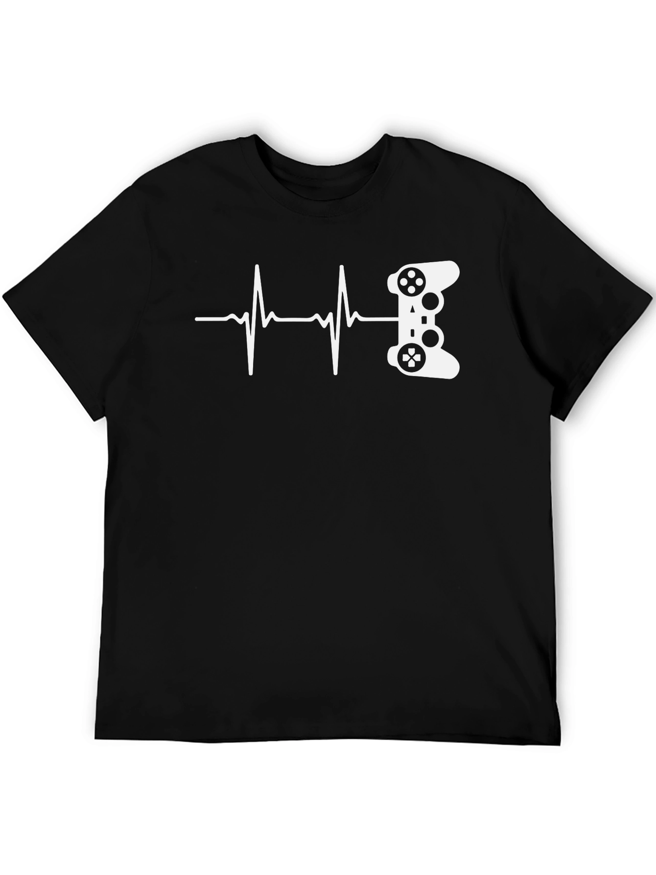 Black Gamer Heartbeat Graphic Tee - Black view 5