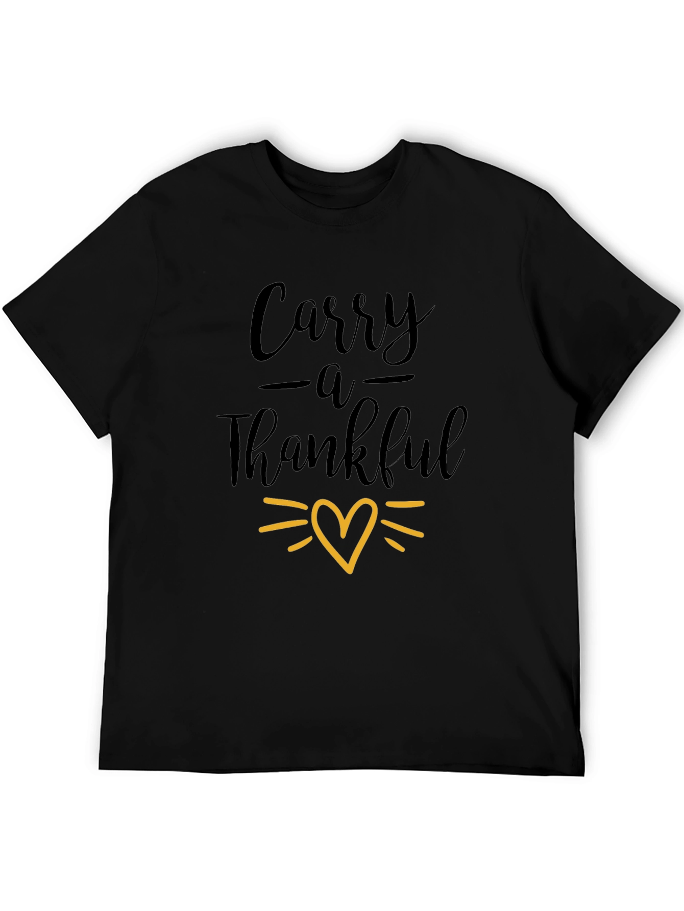 Black Carry a Thankful Heart T-Shirt - Black Graphic Tee view 5