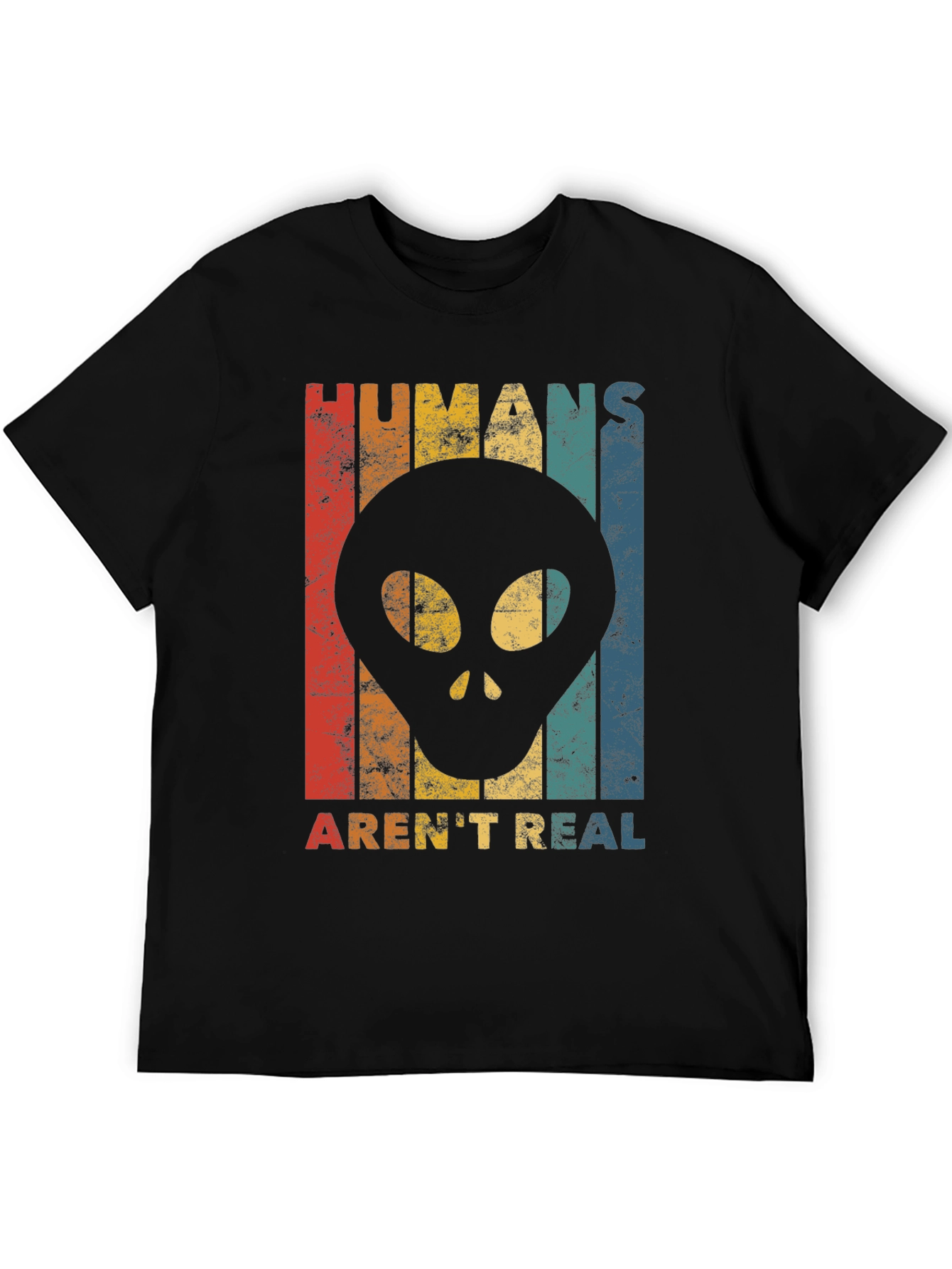 Black Humans Aren't Real Alien T-Shirt view 5