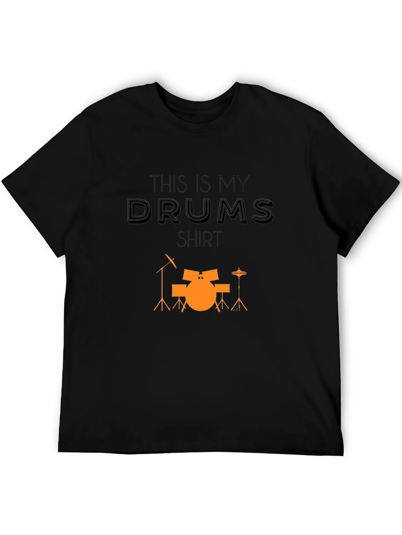 Black This Is My Drums Shirt Black Cotton Tee view 5