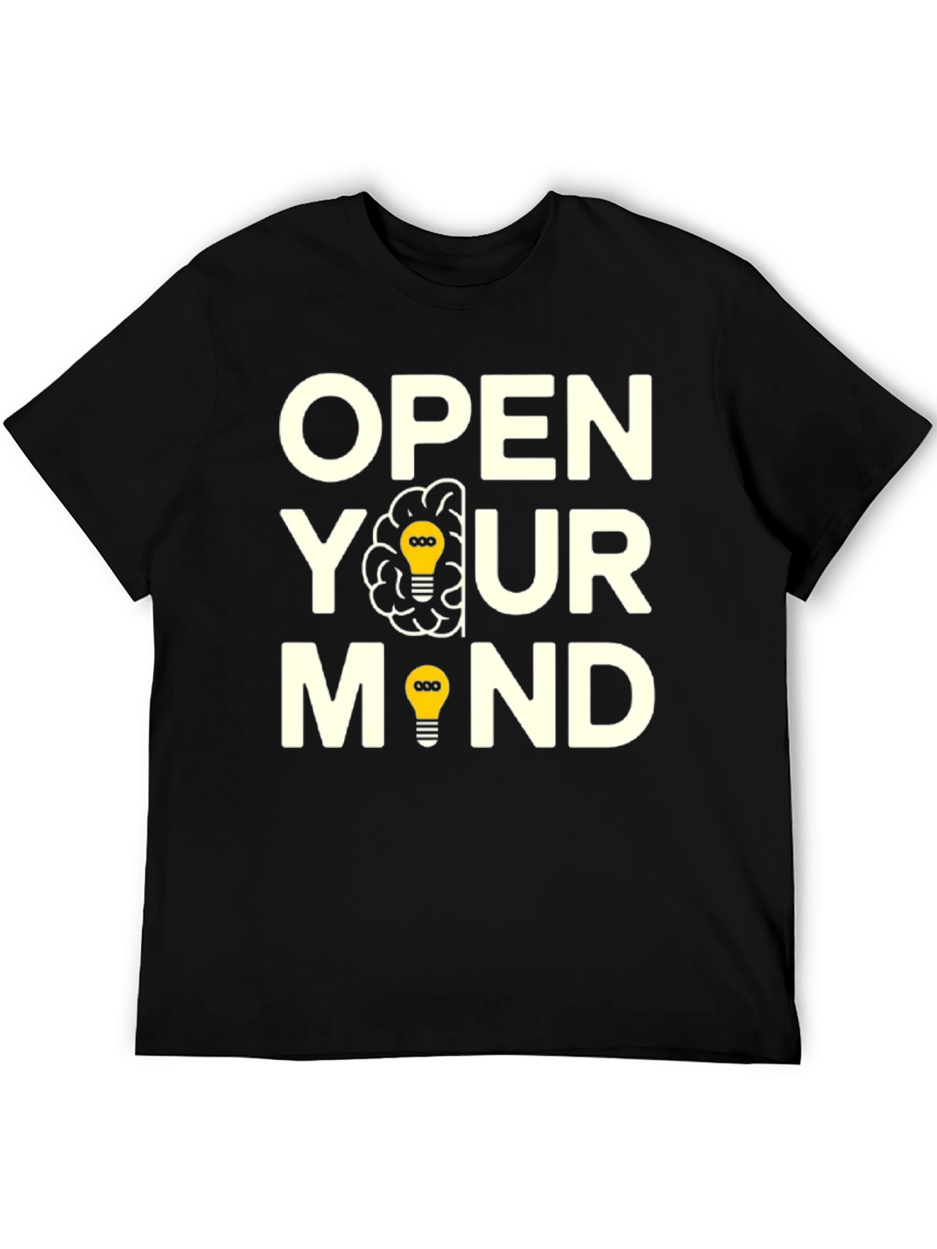 Black Open Your Mind Graphic T-Shirt - Creative Thinking Tee view 5