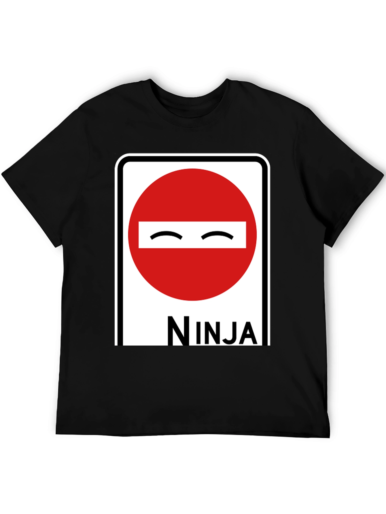 Black Ninja Road Sign Graphic T-Shirt view 5