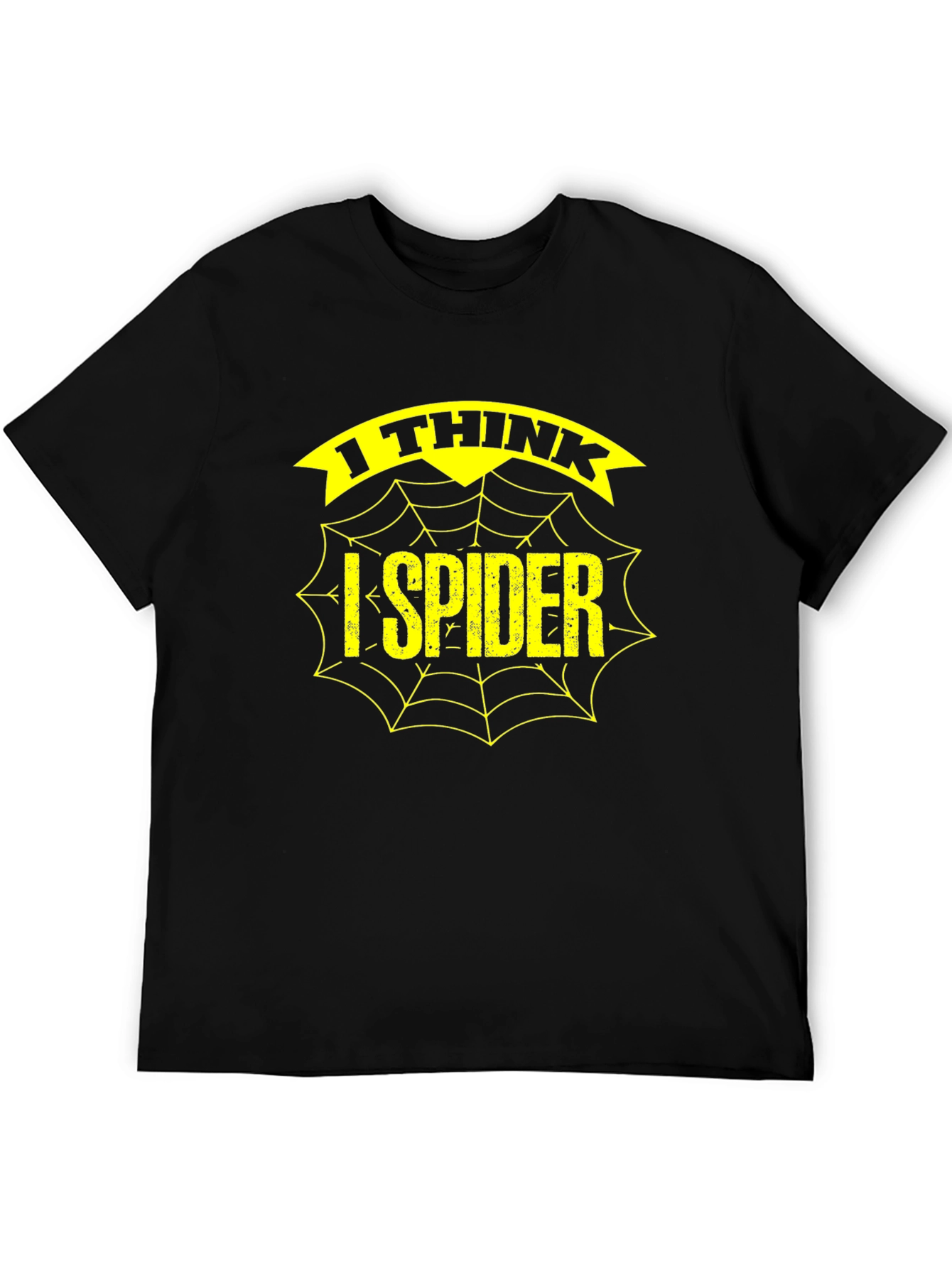 Black I Think I Spider Funny Graphic T-Shirt view 5