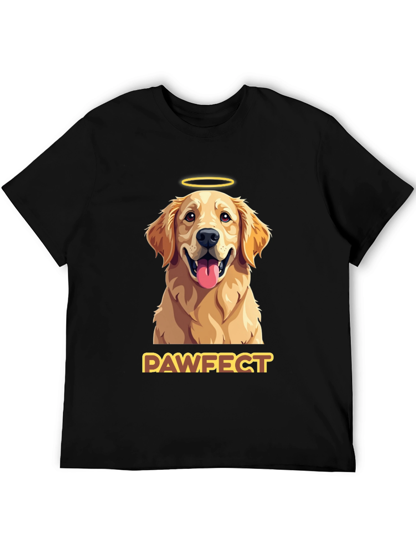 Black Pawfect Golden Retriever Graphic T-Shirt view 5