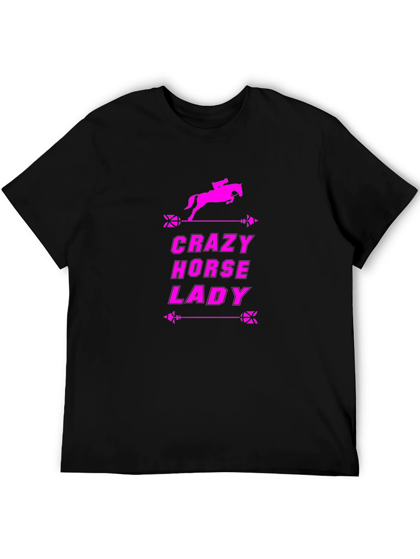 Black Crazy Horse Lady Black T-Shirt view 5