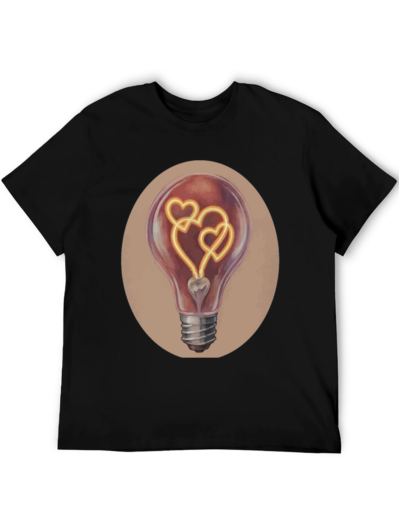 Black Heart Bulb Graphic Tee - Express Your Love! view 5