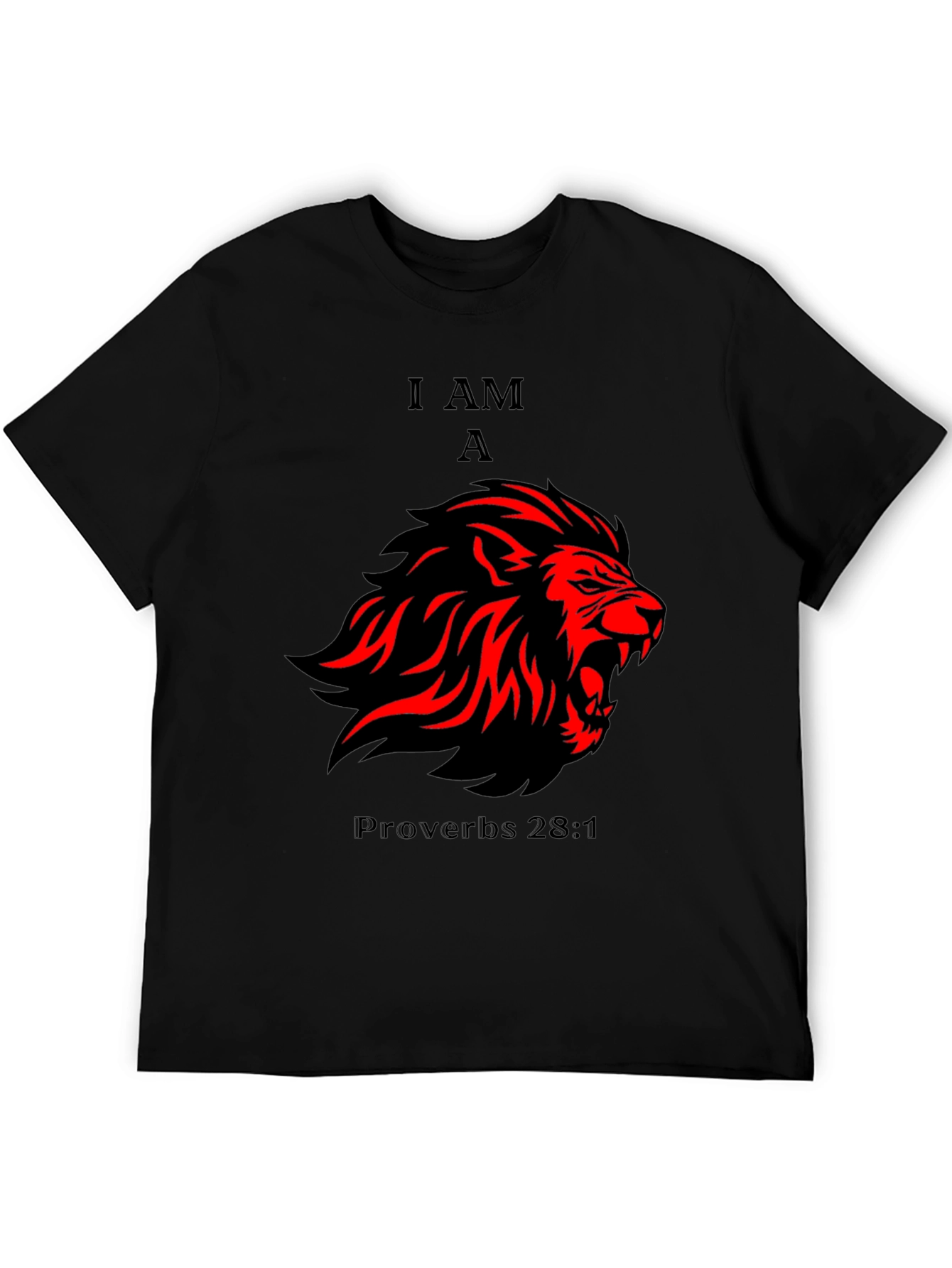I AM A Lion - Proverbs 28:1 T-Shirt - Black - 5