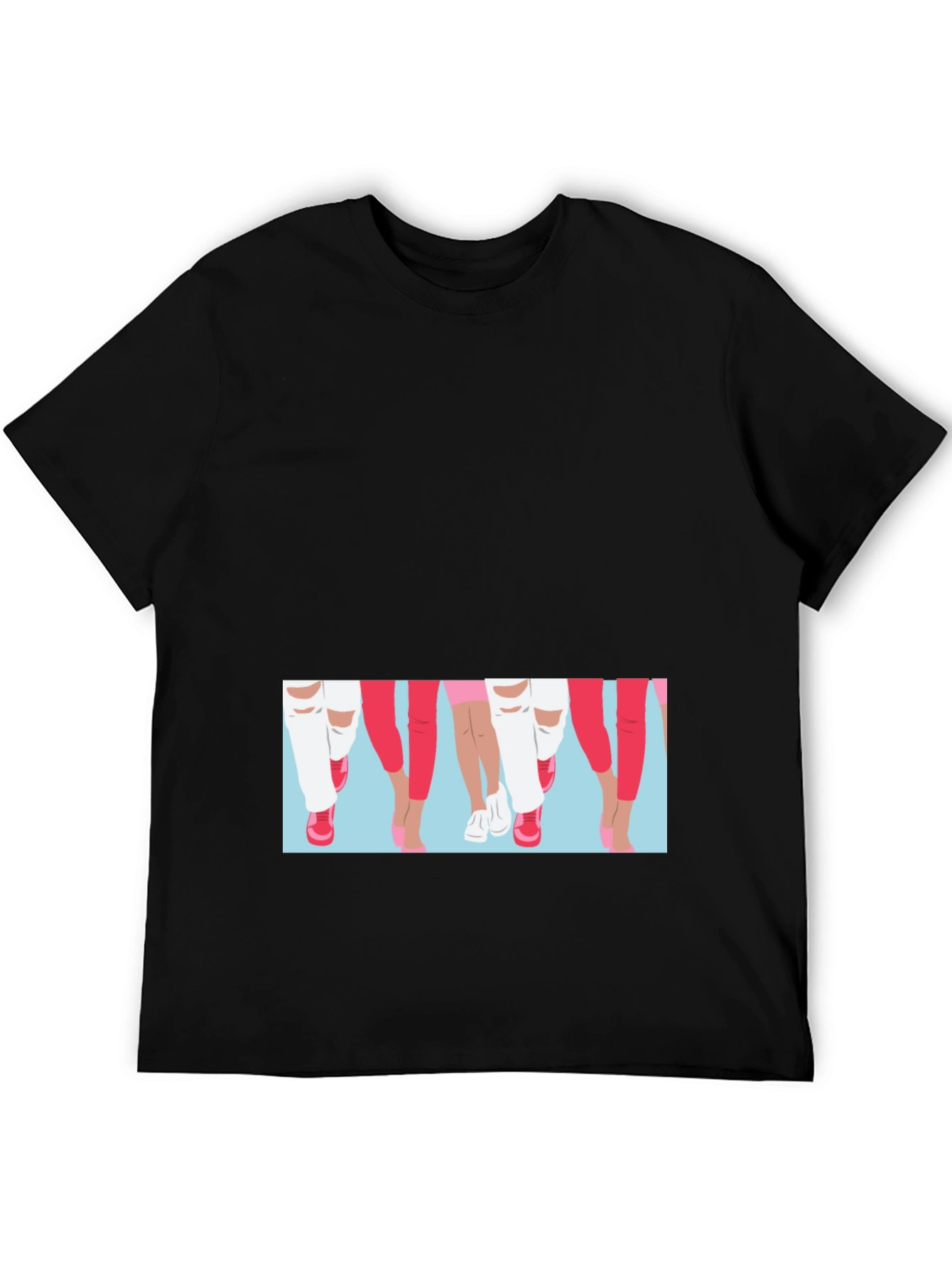 Black Graphic Print Black T-Shirt - Fashion Legs Design view 5