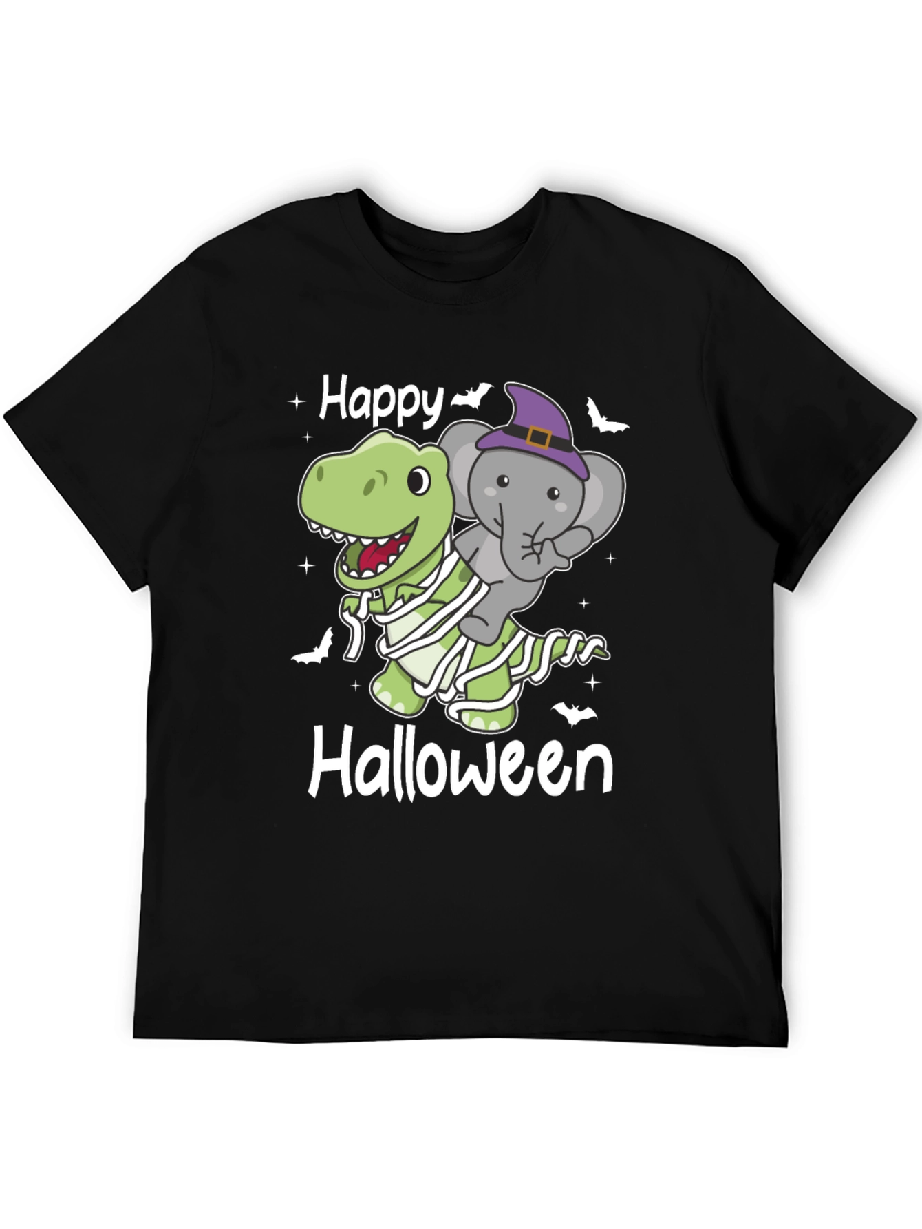 Happy Halloween Dinosaur & Elephant T-Shirt - 5