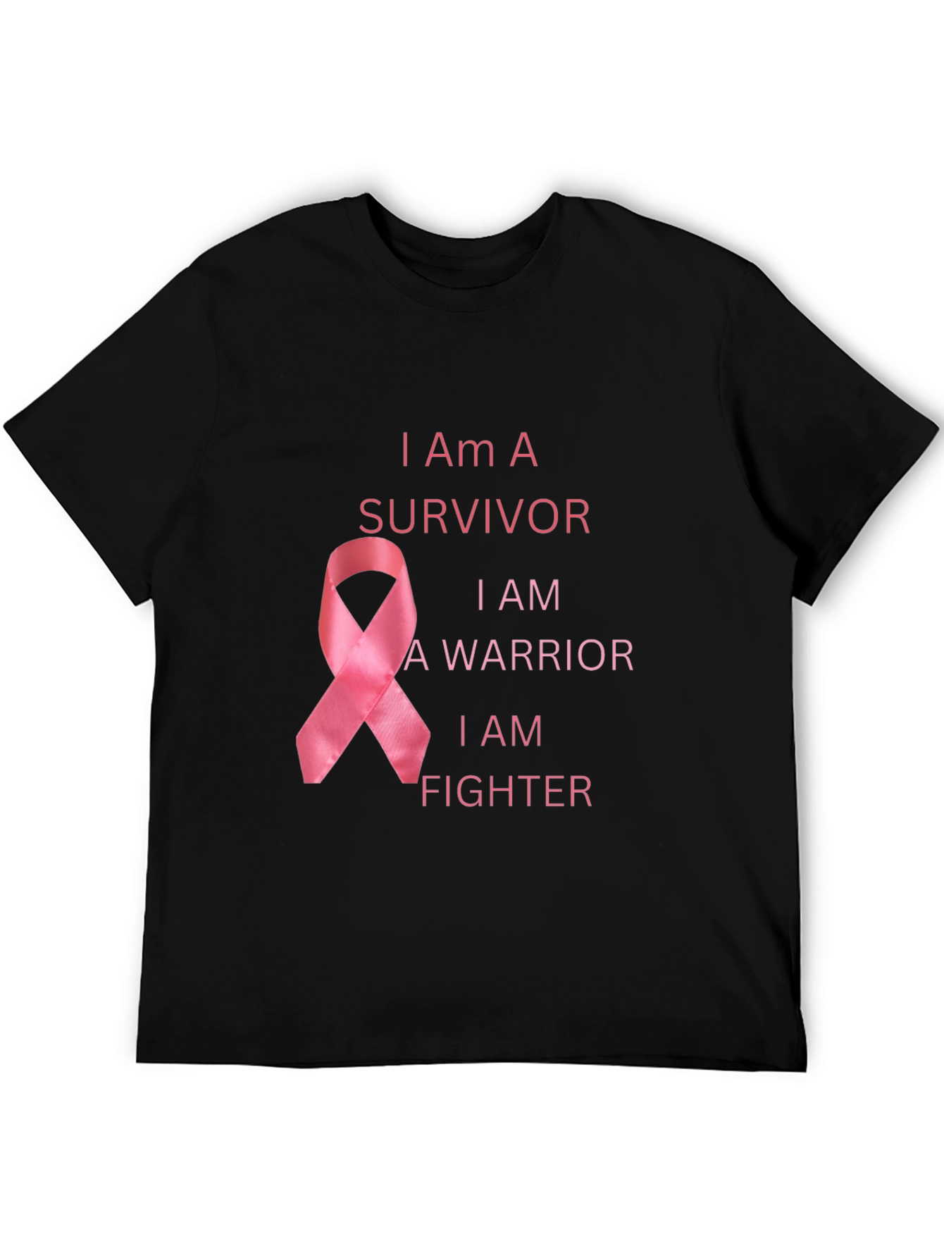 Black I Am A Survivor Breast Cancer Awareness T-Shirt view 5