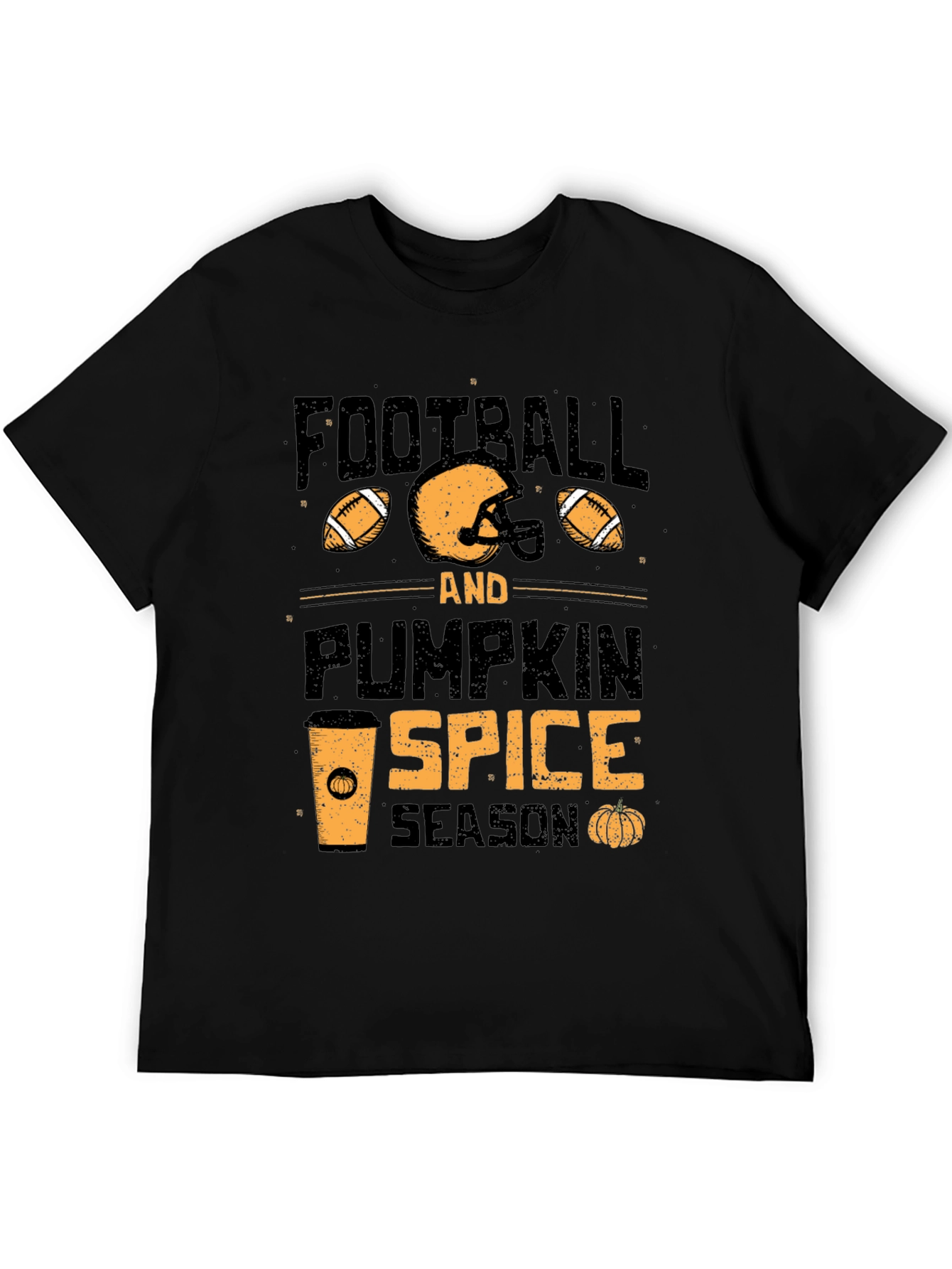 Black Football & Pumpkin Spice Season T-Shirt view 5