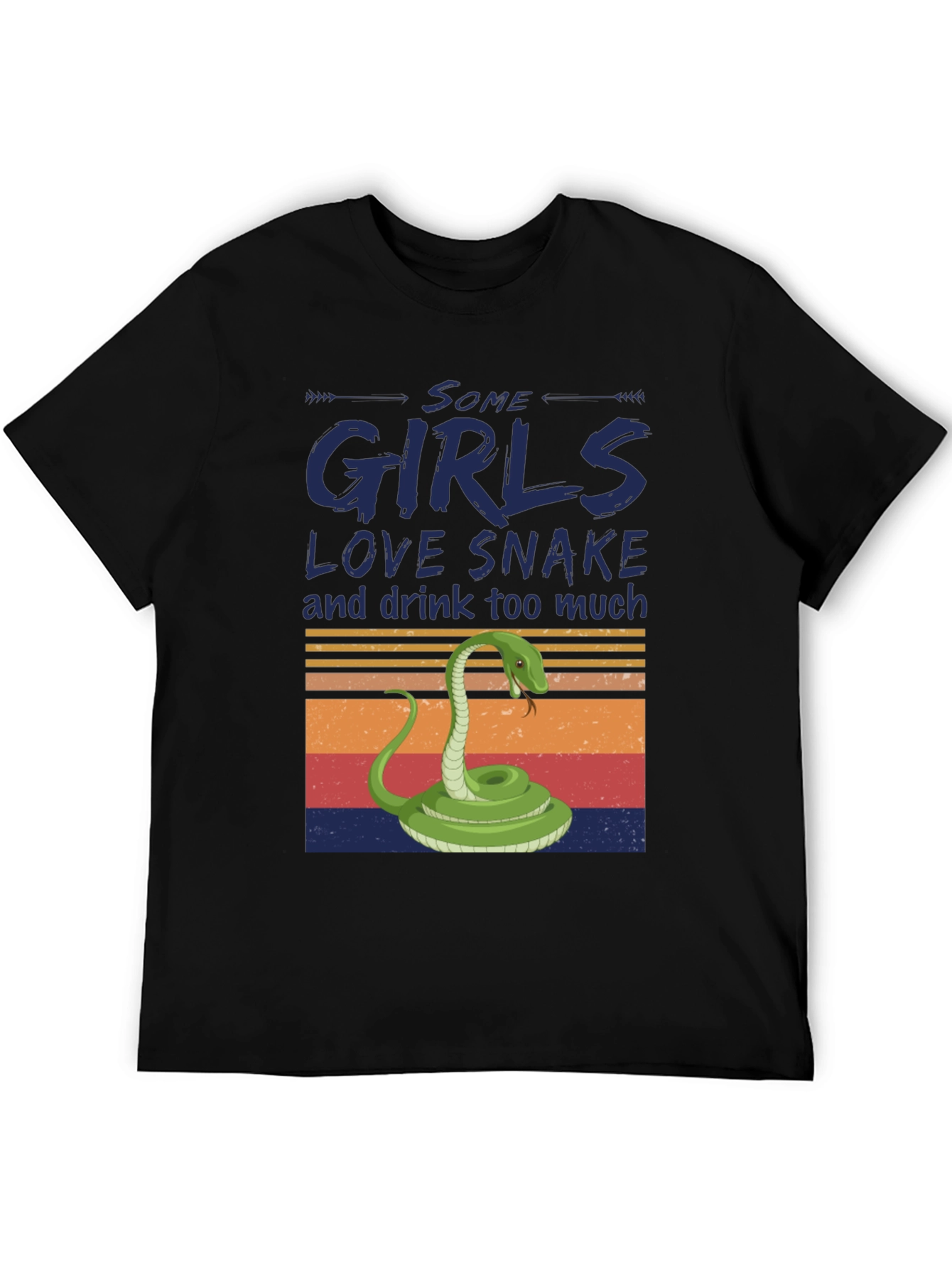 Black Some Girls Love Snake T-Shirt view 5