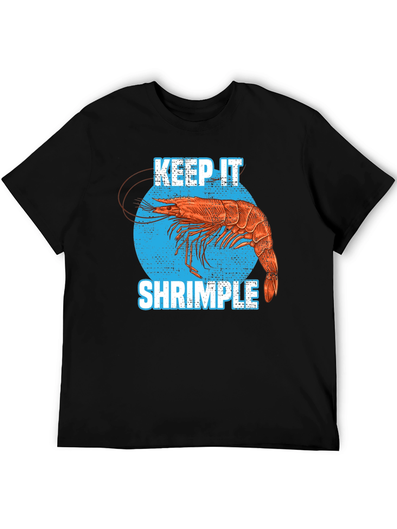 Black Keep it Shrimple T-Shirt Funny Shrimp Lover Tee view 5