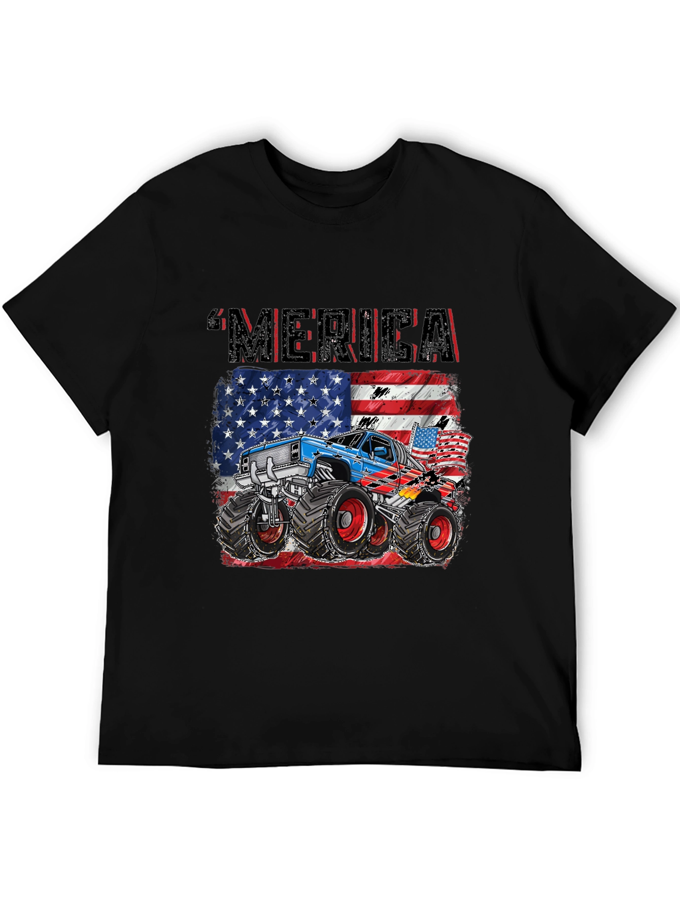 Black American Pride Monster Truck Graphic Tee view 5
