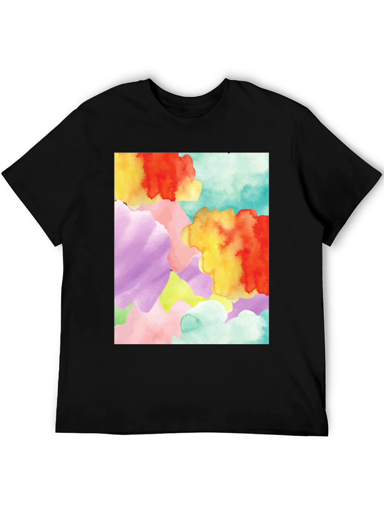 Black Abstract Watercolor Graphic Tee - Unique Design view 5