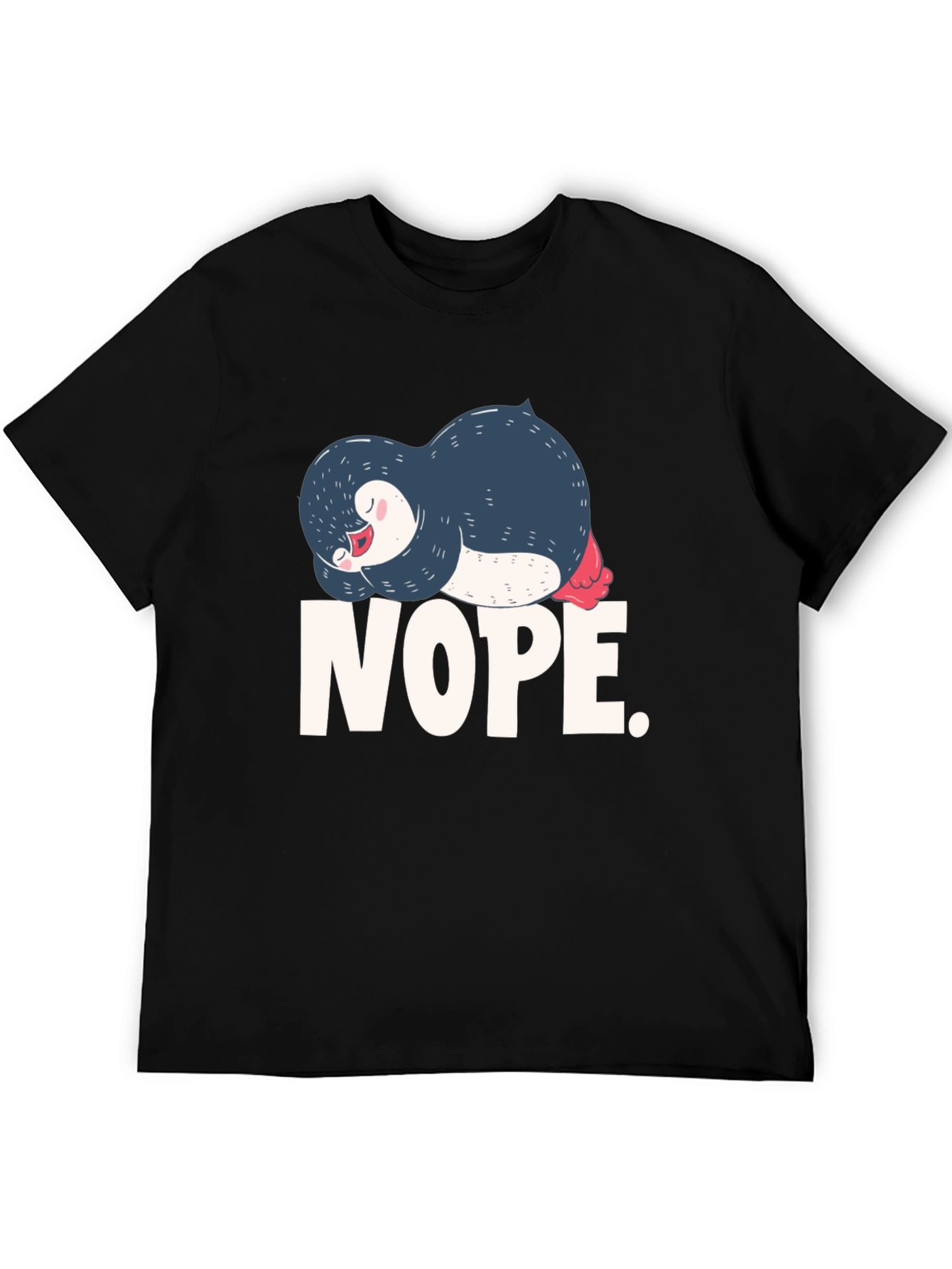 Black Nope Penguin Graphic T-Shirt view 5