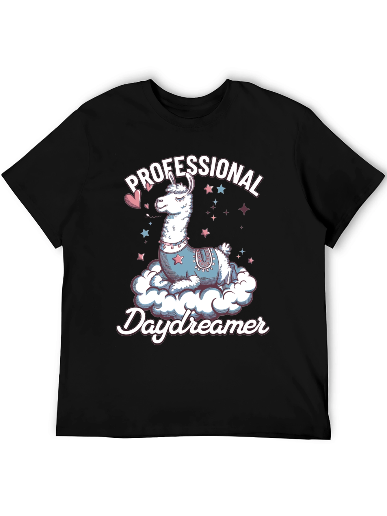 Black Professional Daydreamer Llama Graphic Tee view 5