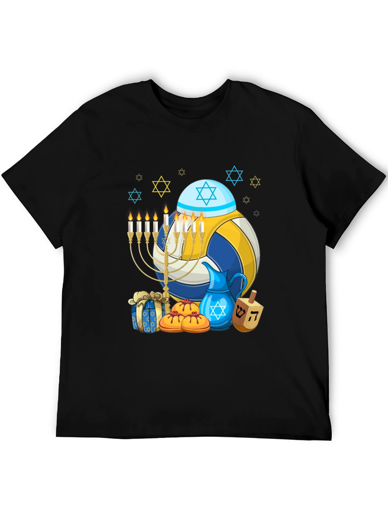 Black Hanukkah Volleyball T-Shirt view 5
