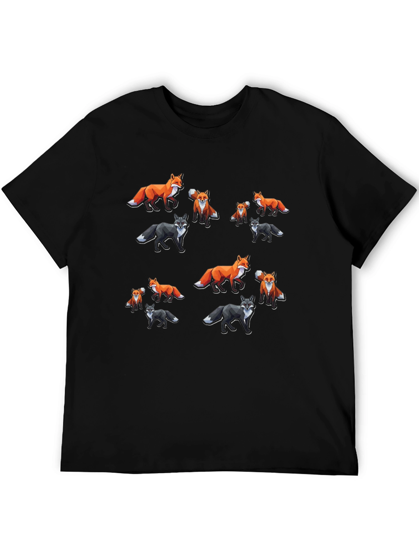 Black Fox Graphic Black T-Shirt, Unique Design view 5