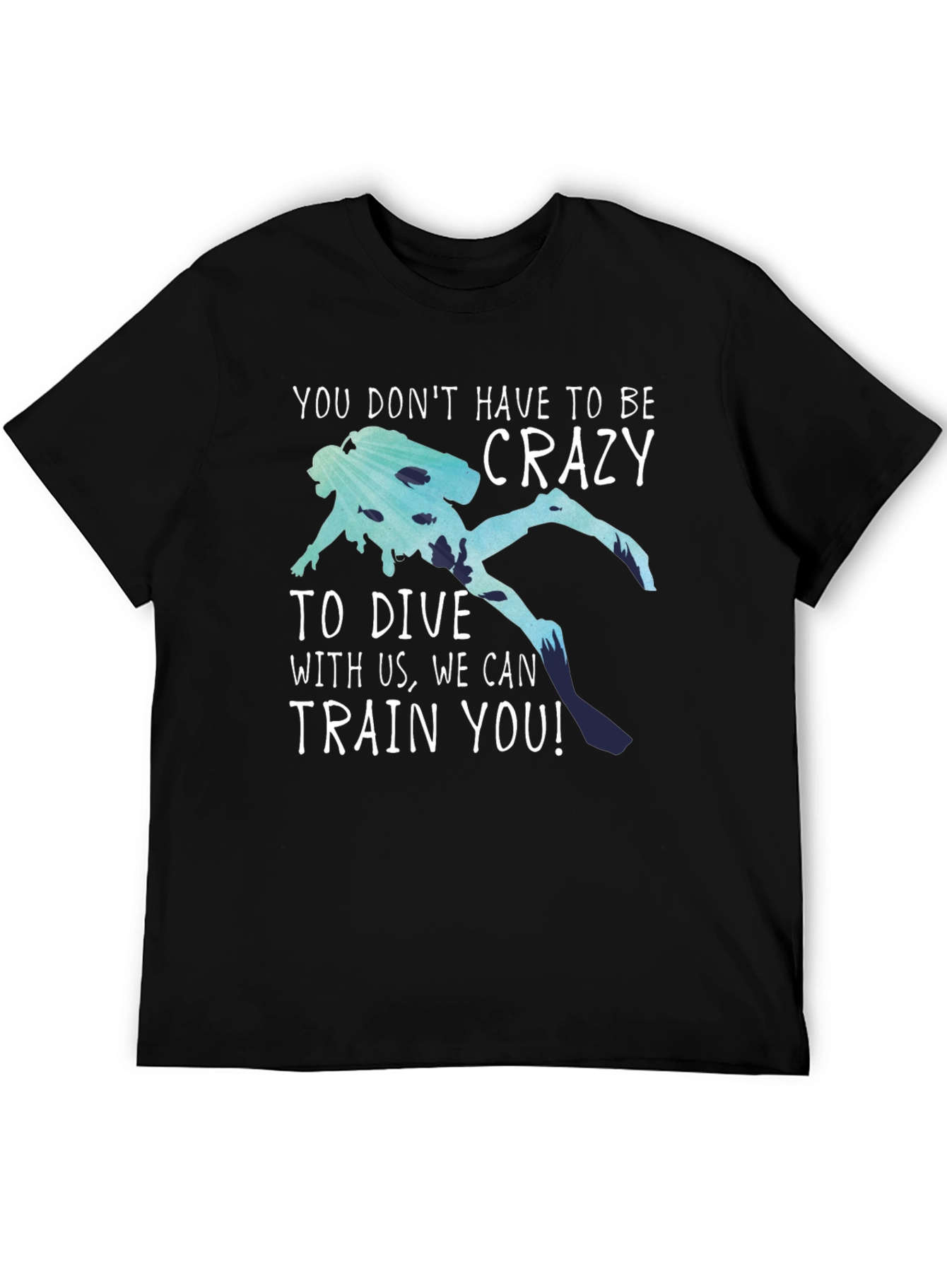 Black Funny Diving T-Shirt: No Crazy Divers Needed! view 5