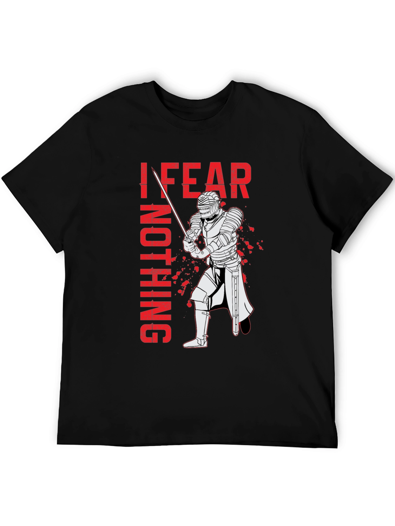 Black I Fear Nothing Graphic Tee - Knight Design view 5