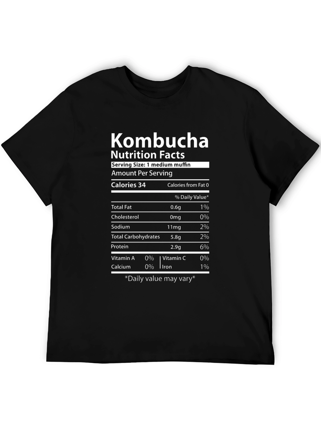 Black Kombucha Nutrition Facts T-Shirt view 5