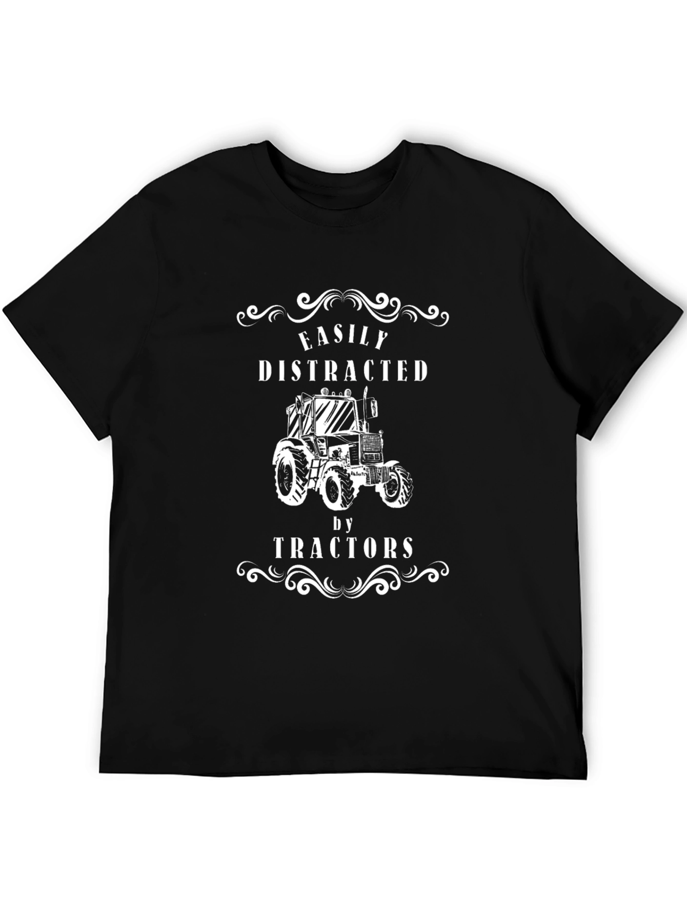 Black Easily Distracted by Tractors Graphic Tee view 5