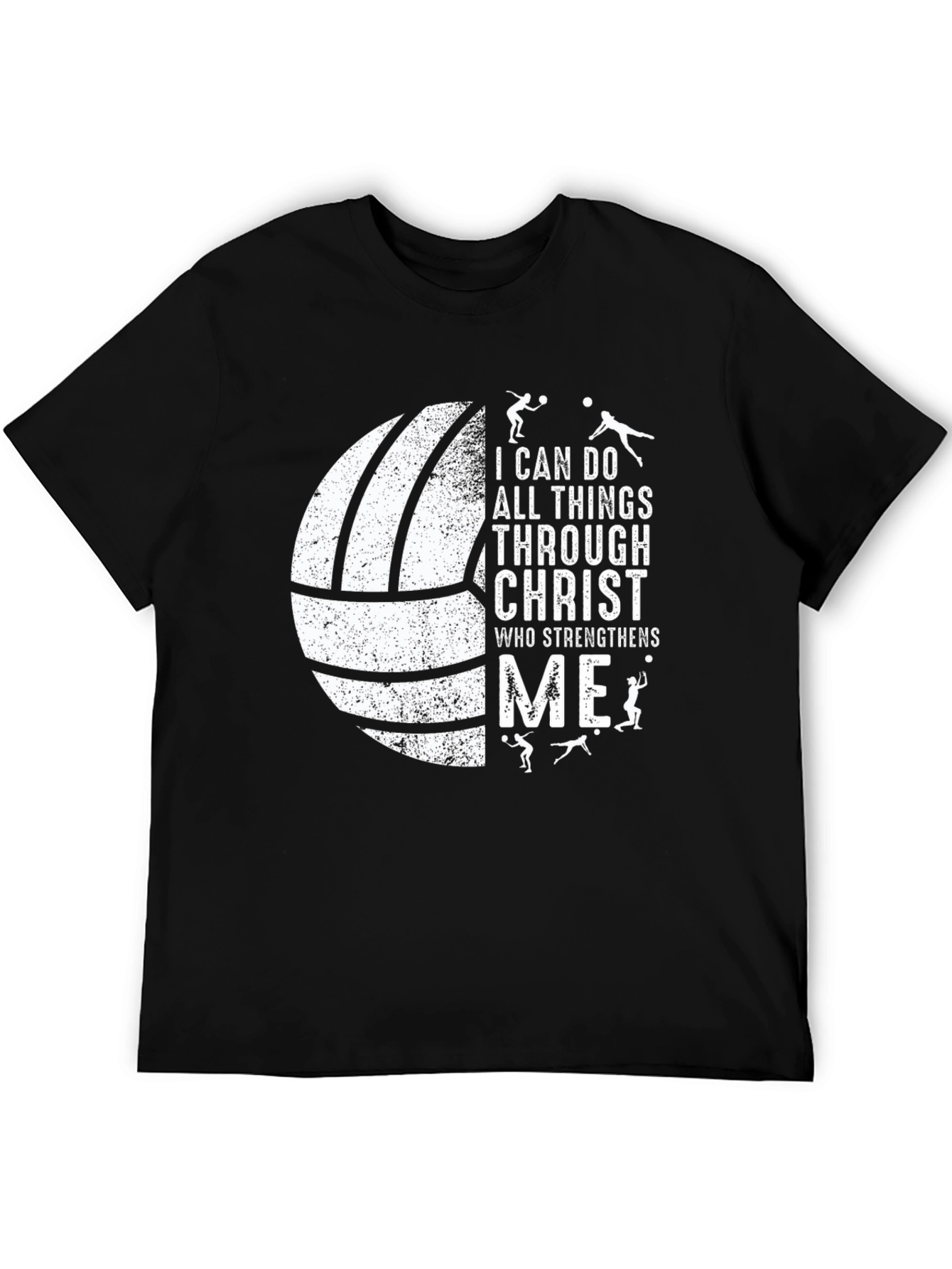 Black Volleyball Christian T-Shirt view 5