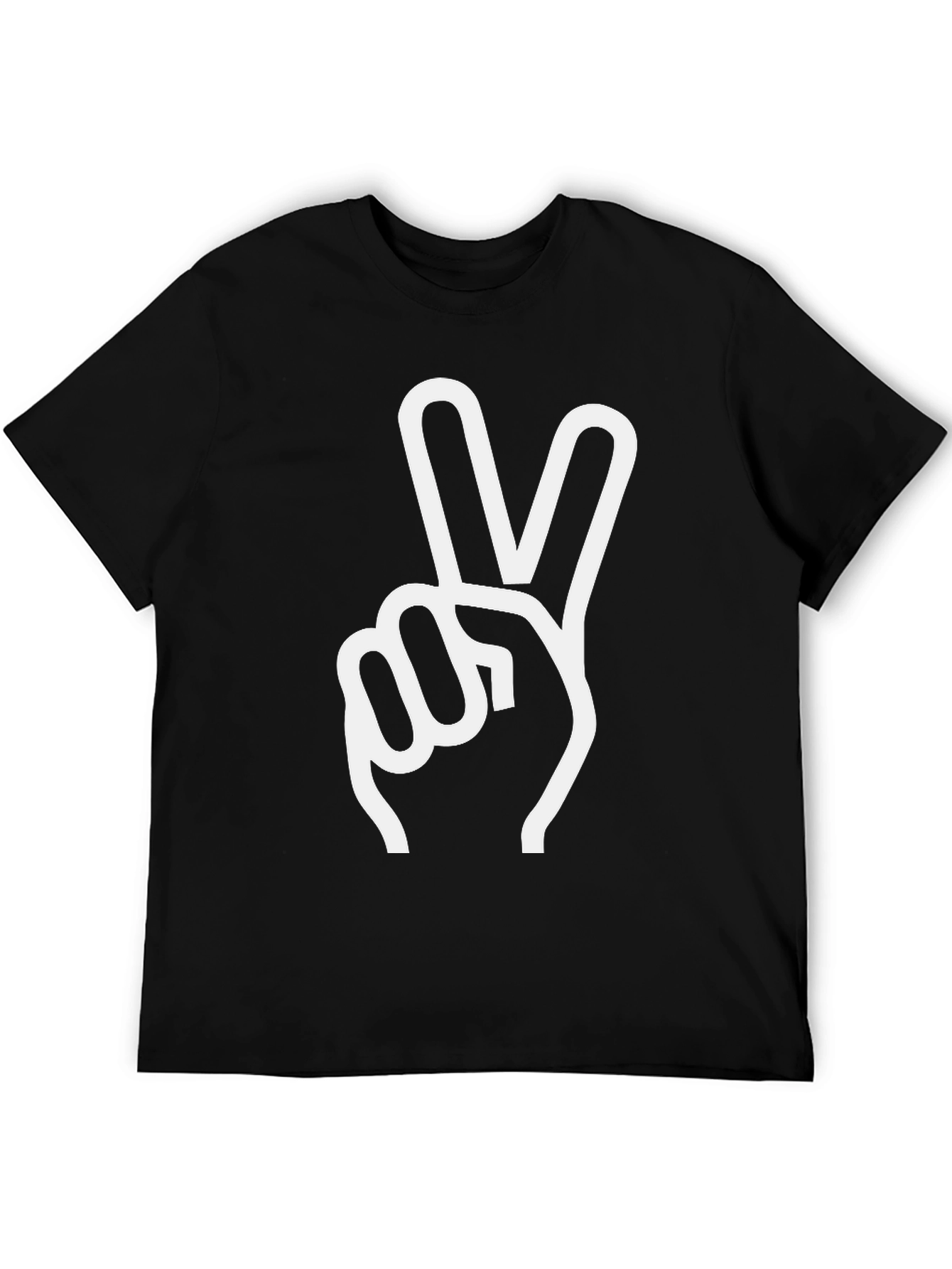 Black Peace Sign Graphic Tee - Black view 5