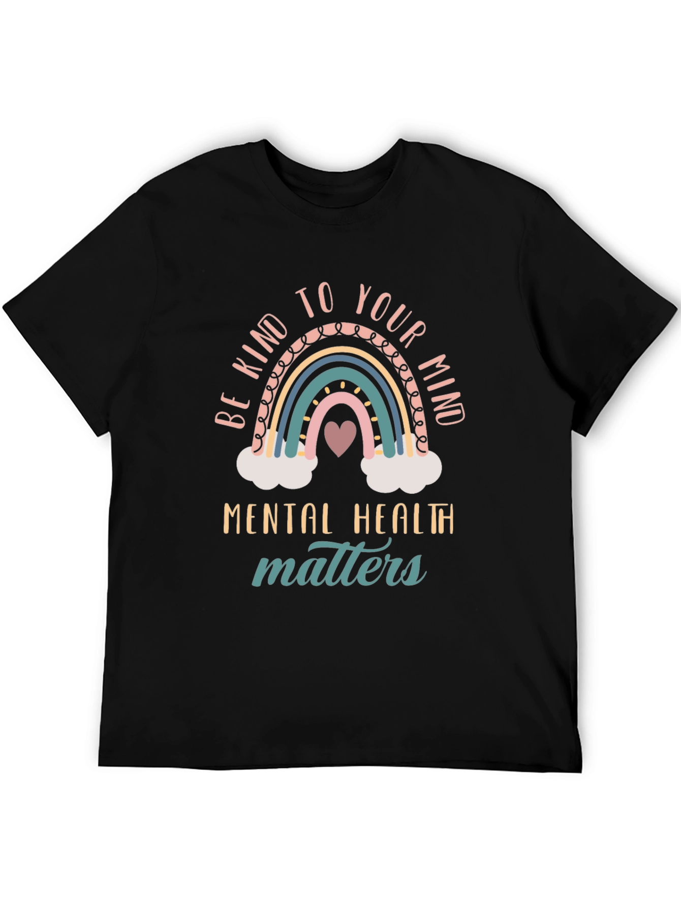 Black Be Kind To Your Mind Mental Health Matters T-Shirt view 5