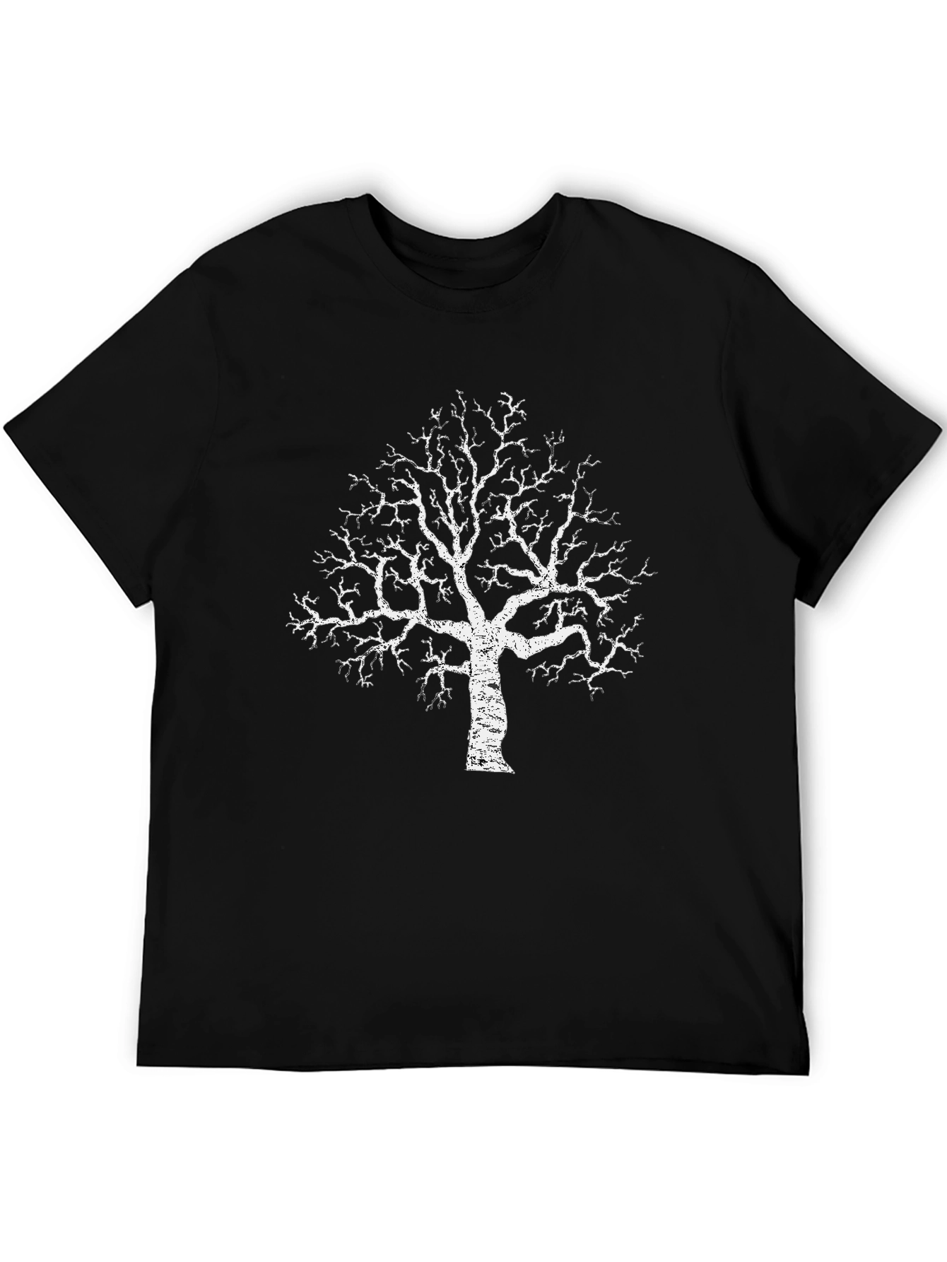 Black Men's Black Tree Graphic T-Shirt view 5